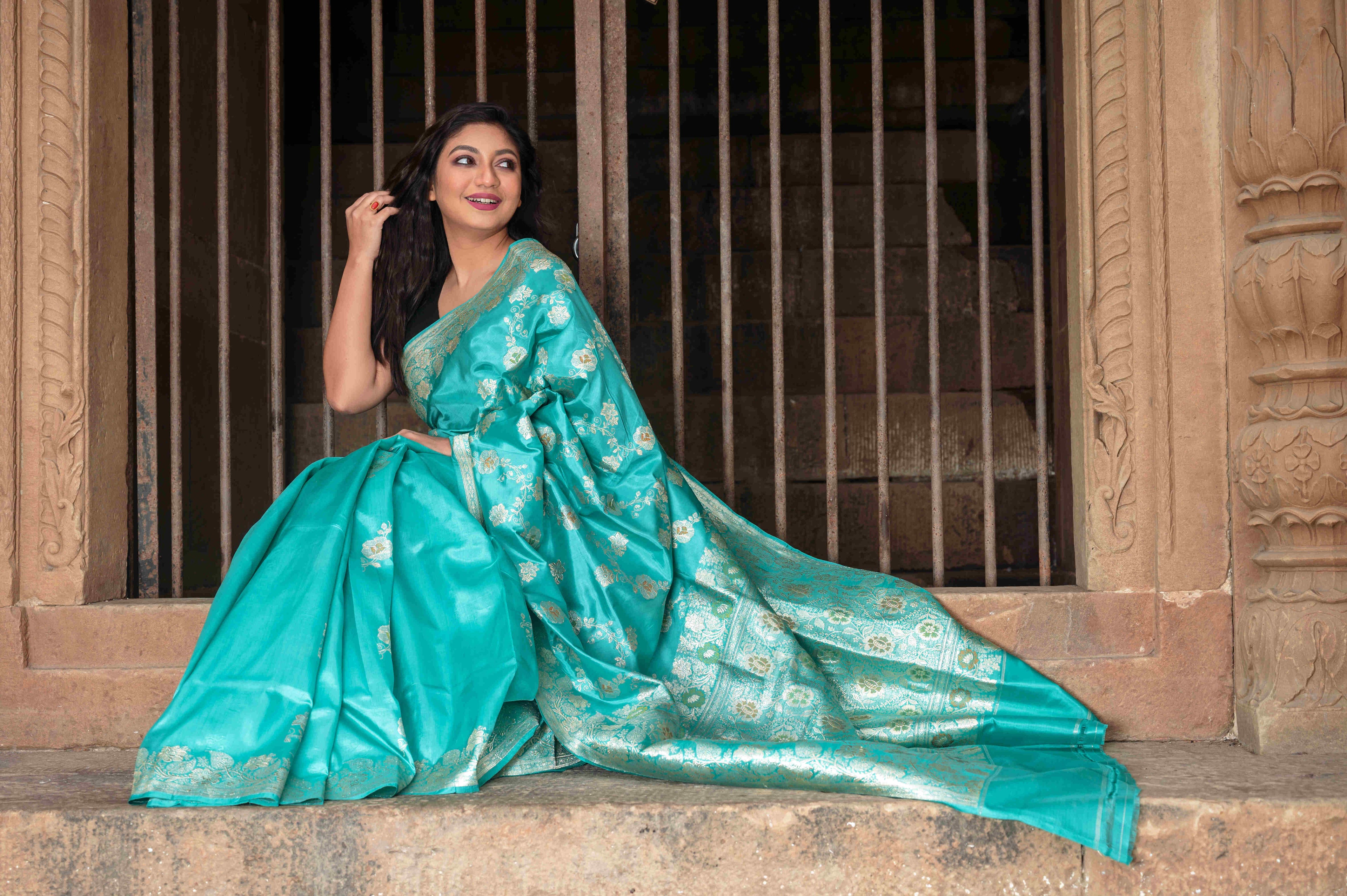 Pure Banarasi Satan Jangla Saree