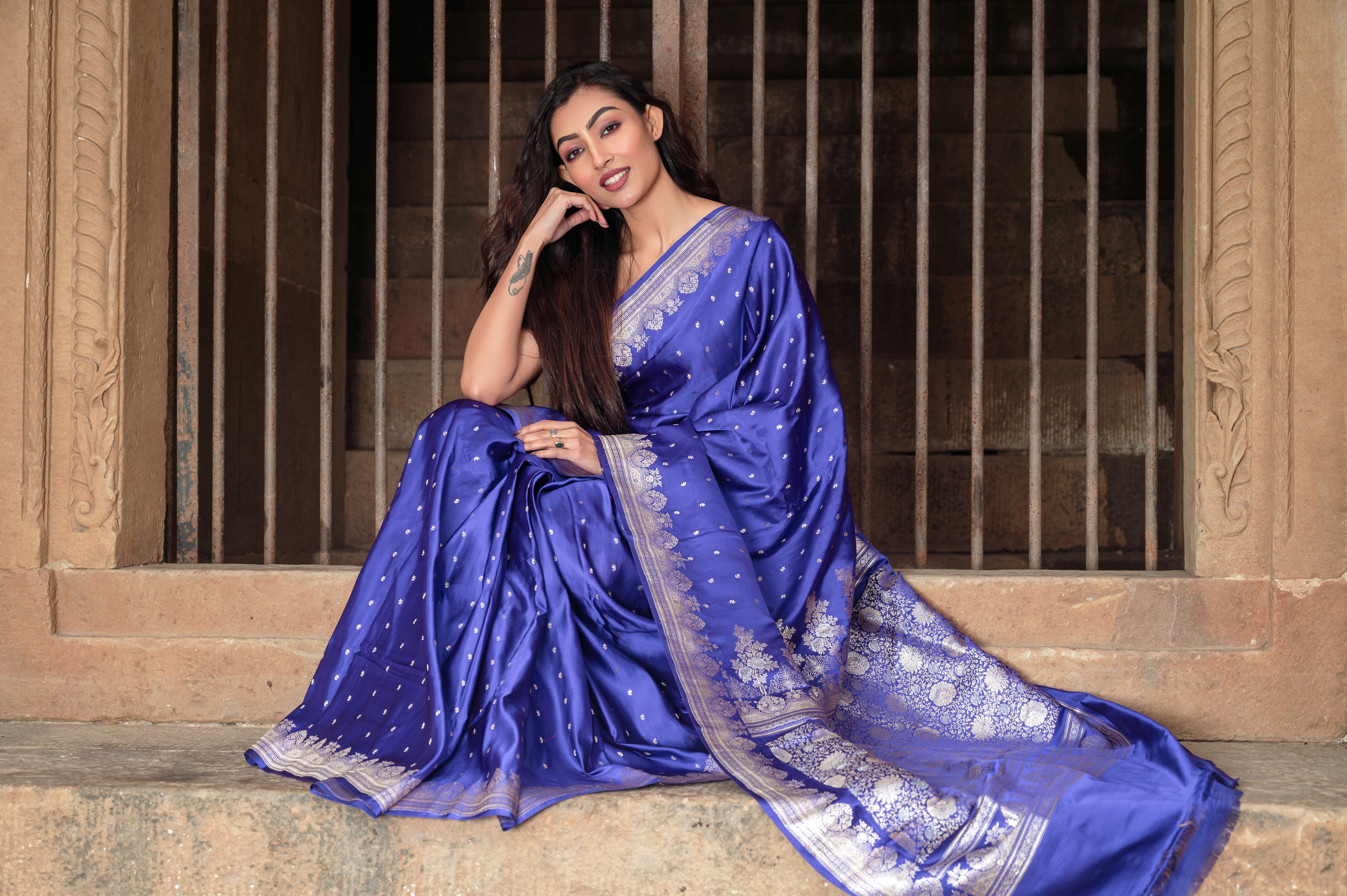 Pure Traditional Satan Booti Katan Silk Banarasi Saree