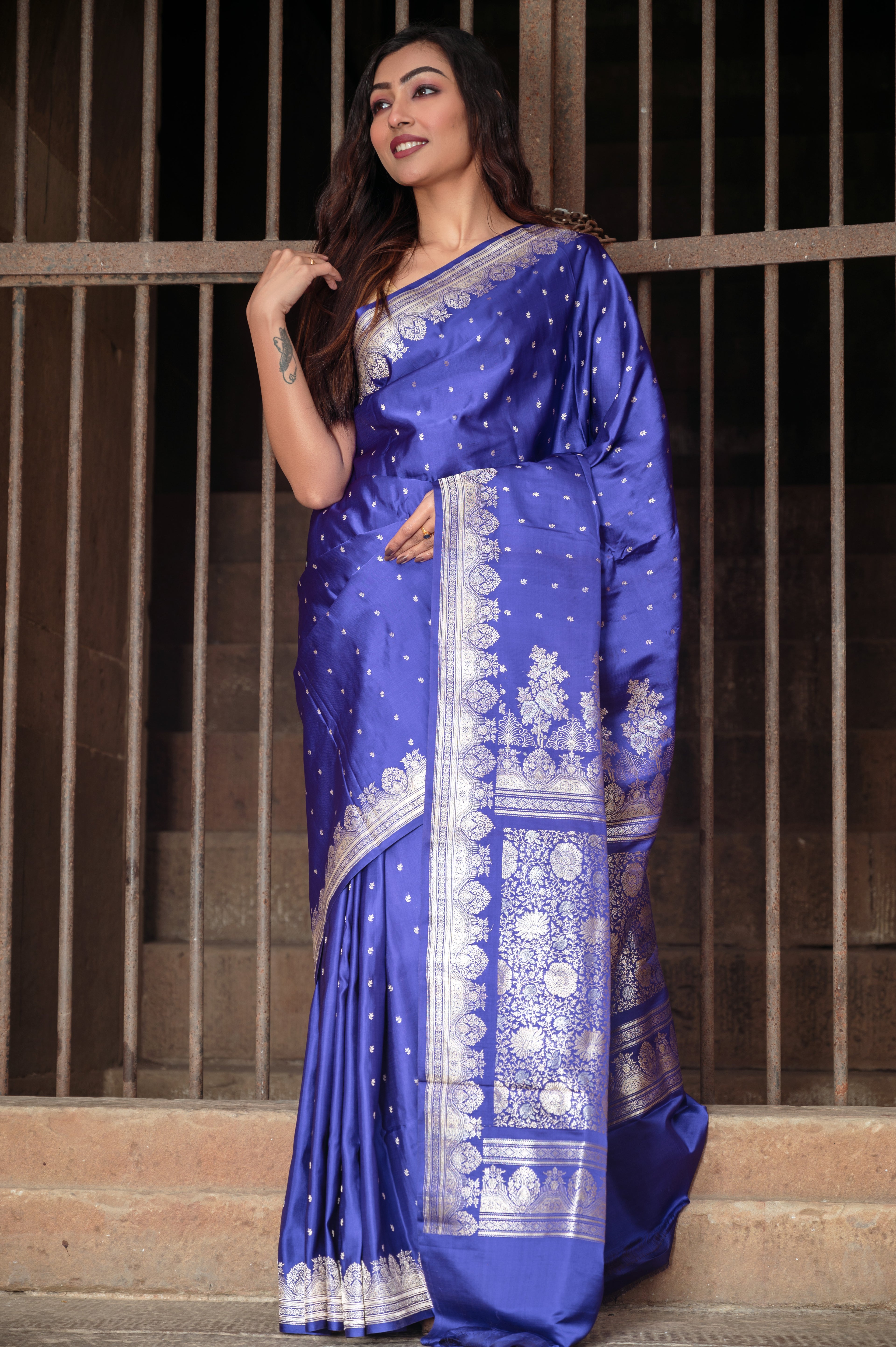 Pure Traditional Satan Booti Katan Silk Banarasi Saree
