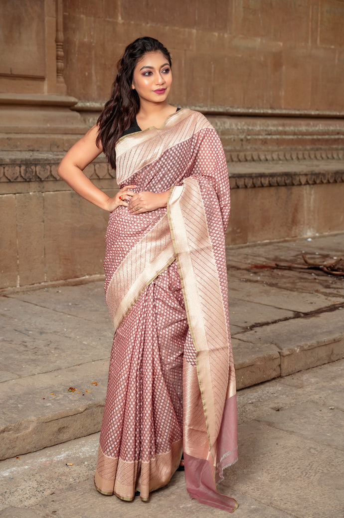 Pure Katan Neelambari Cotton Banarasi Saree