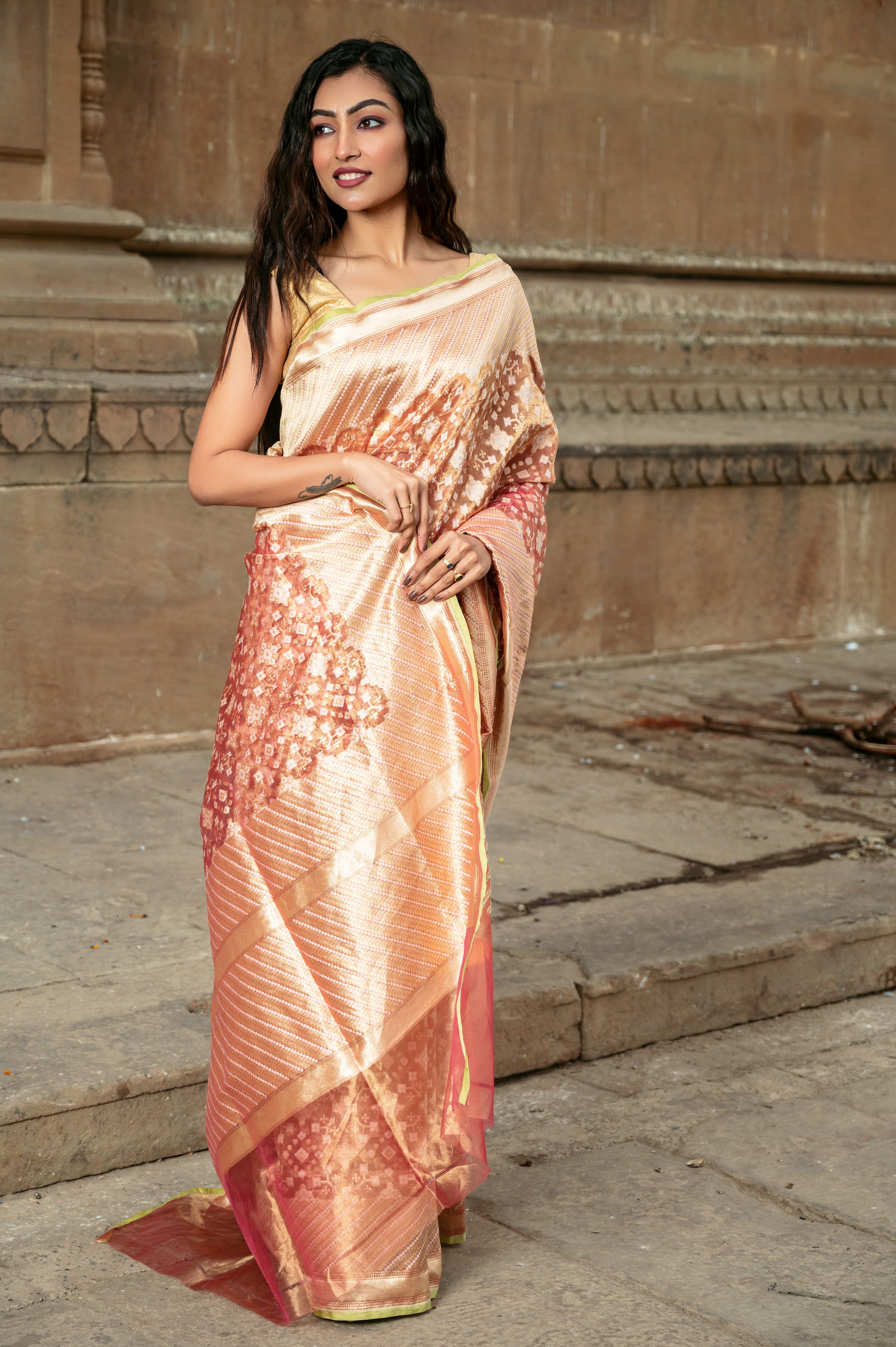 Pure Katan Neelambari Banarasi Saree