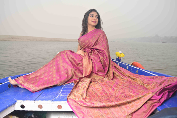 Pure Banarasi Katan Jamawaar Saree