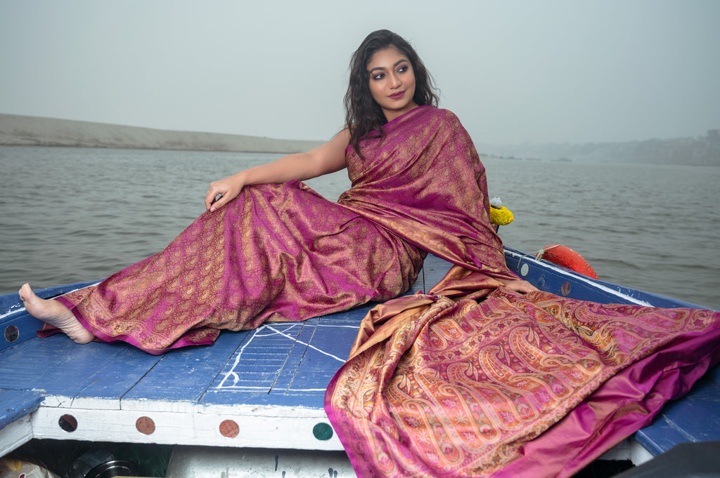 Pure Banarasi Katan Jamawaar Saree