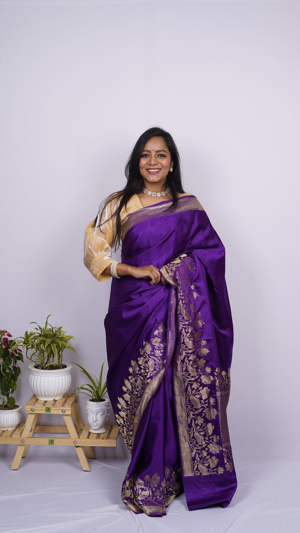 Pure Banarasi Handloom Mashru Silk Saree