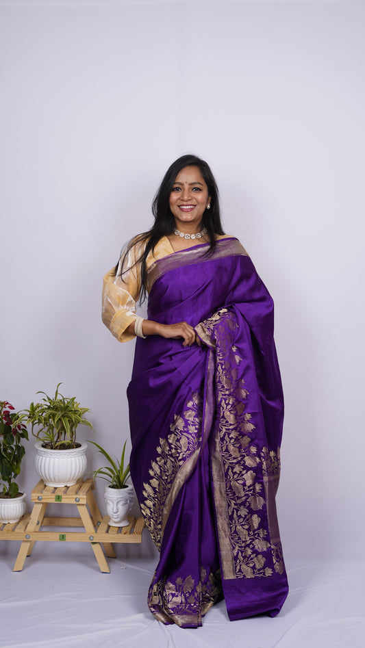 Pure Banarasi Handloom Mashru Silk Saree