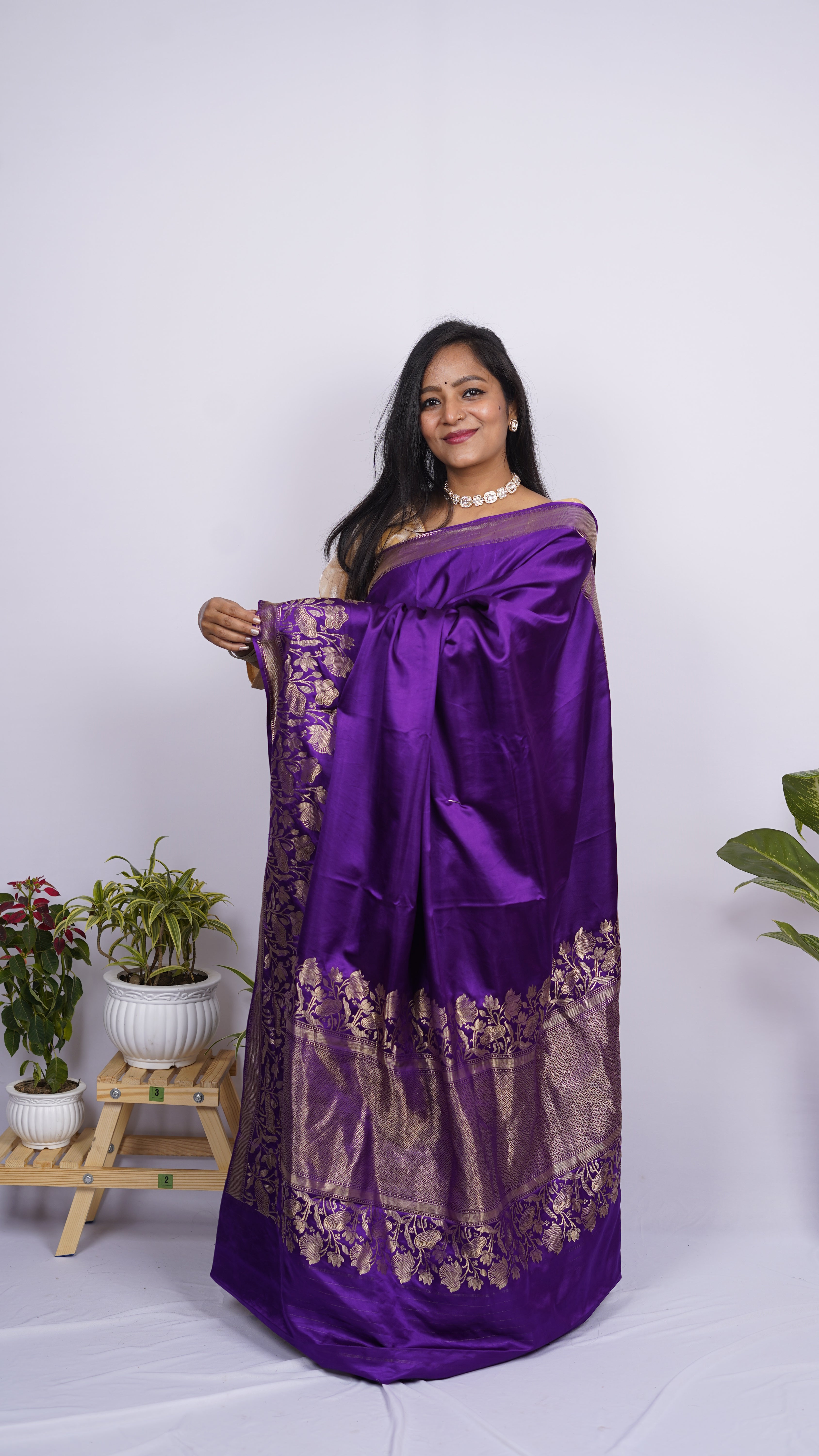 Pure Banarasi Handloom Mashru Silk Saree