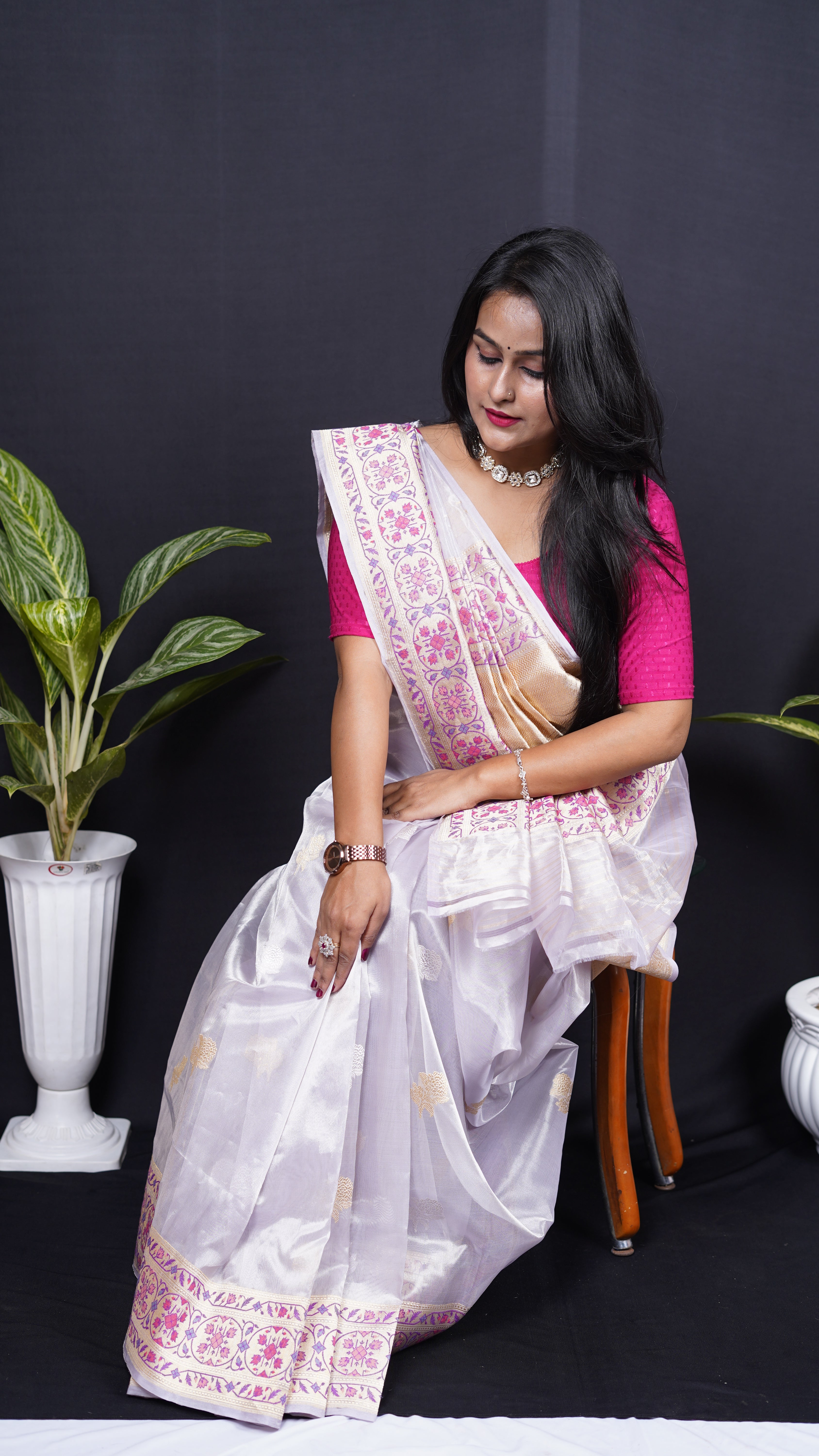 Pure Banarasi Handloom Kadhuwa Tissue Paithani Saree