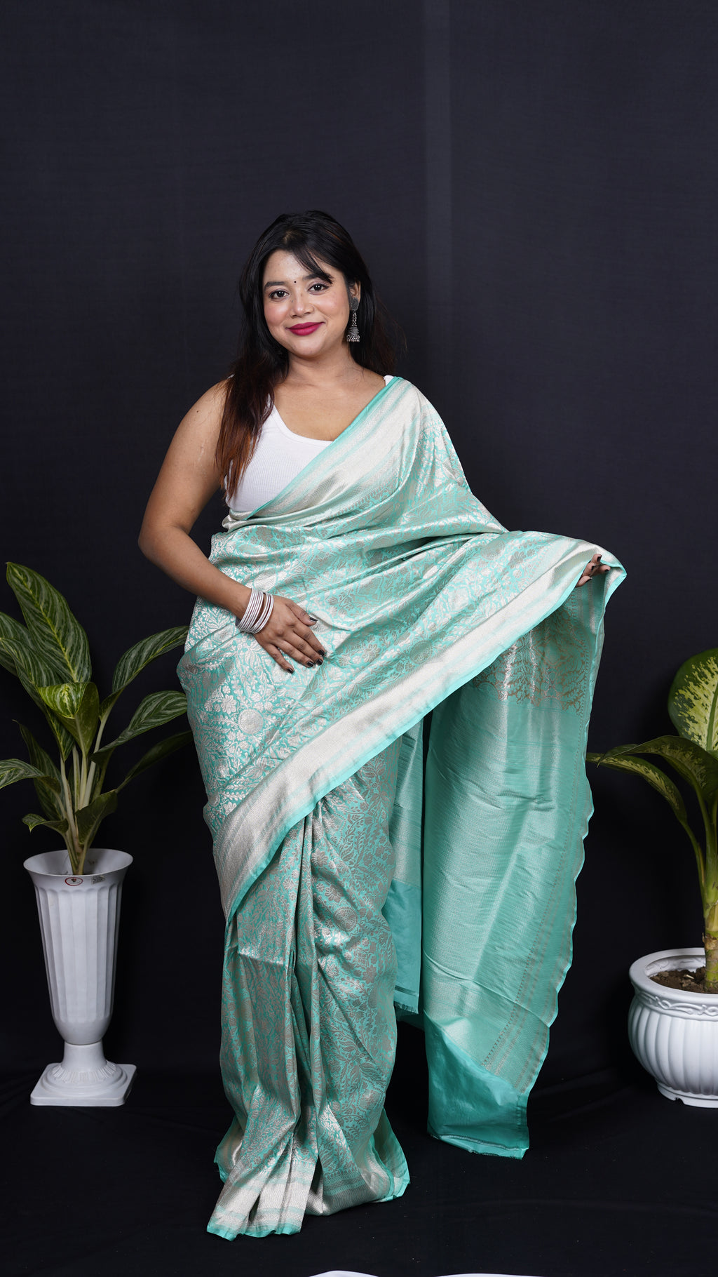 Pure Banarasi Handloom Katan Brocade Saree