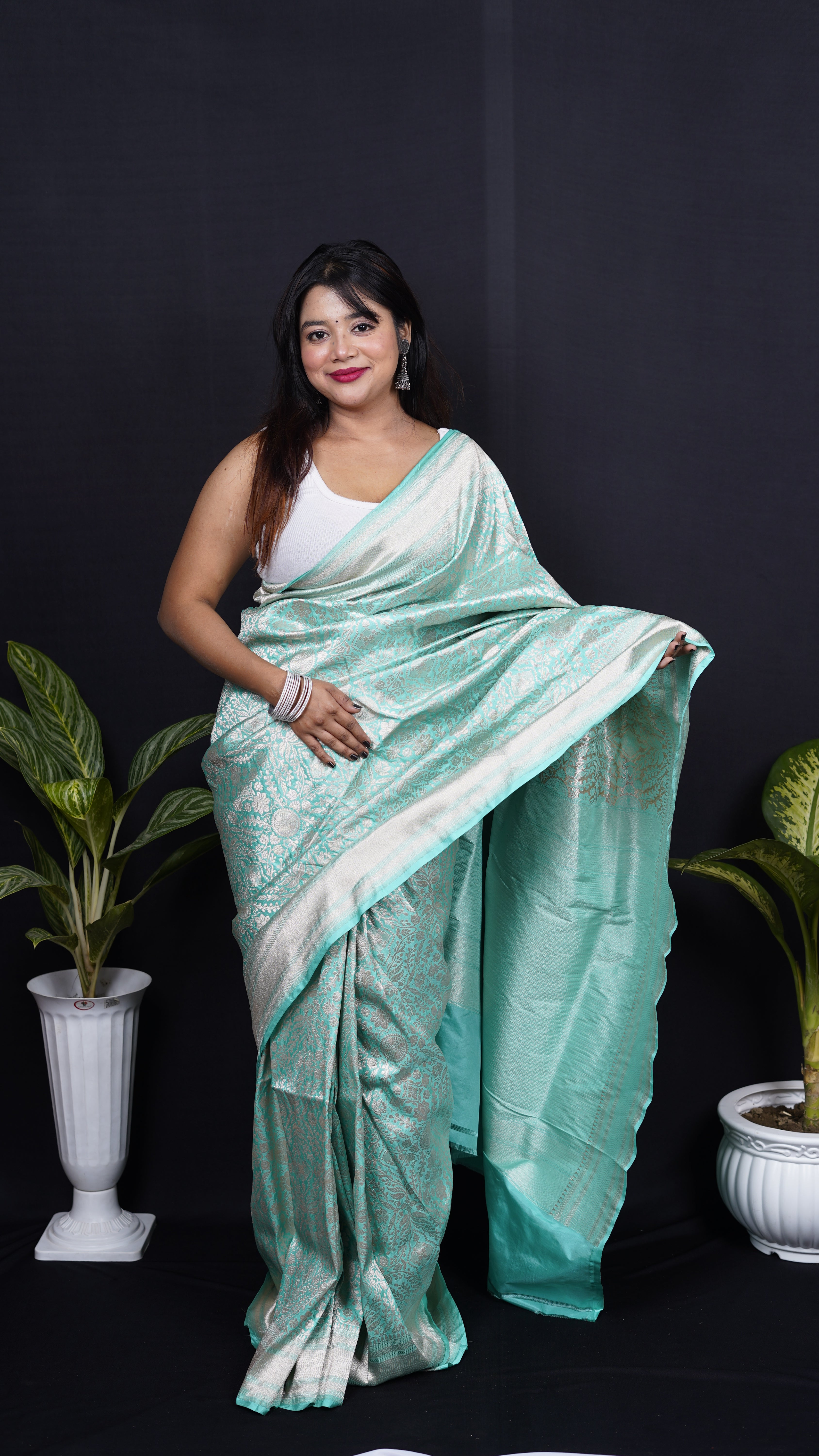 Pure Banarasi Handloom Katan Brocade Saree