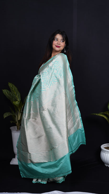 Pure Banarasi Handloom Katan Brocade Saree