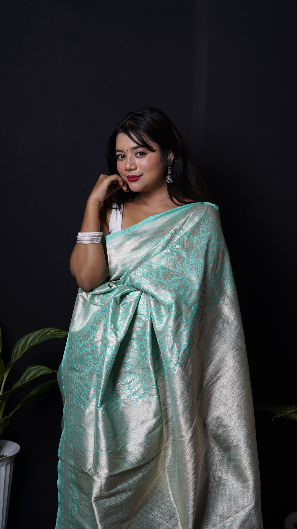 Pure Banarasi Handloom Katan Brocade Saree