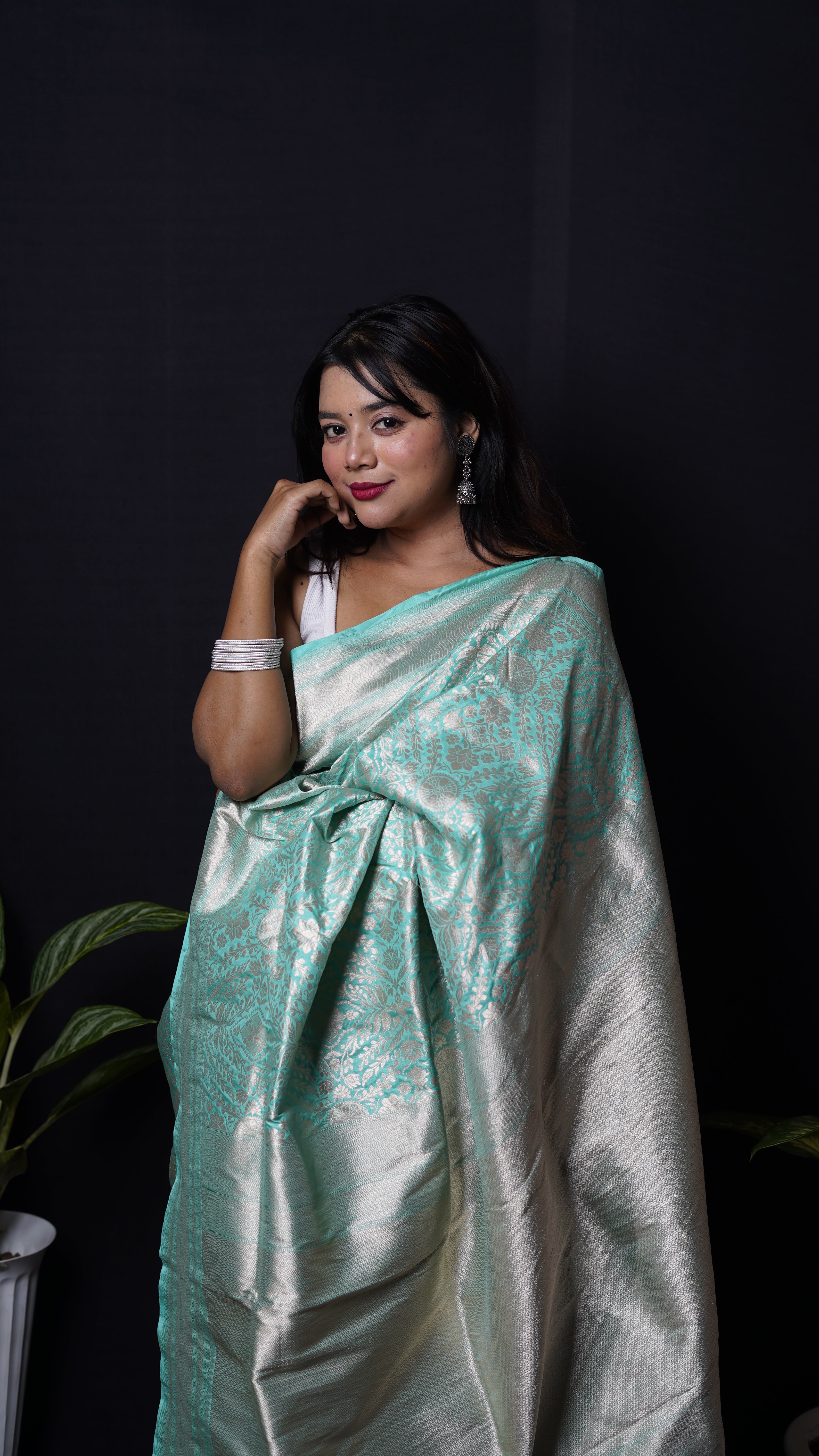 Pure Banarasi Handloom Katan Brocade Saree