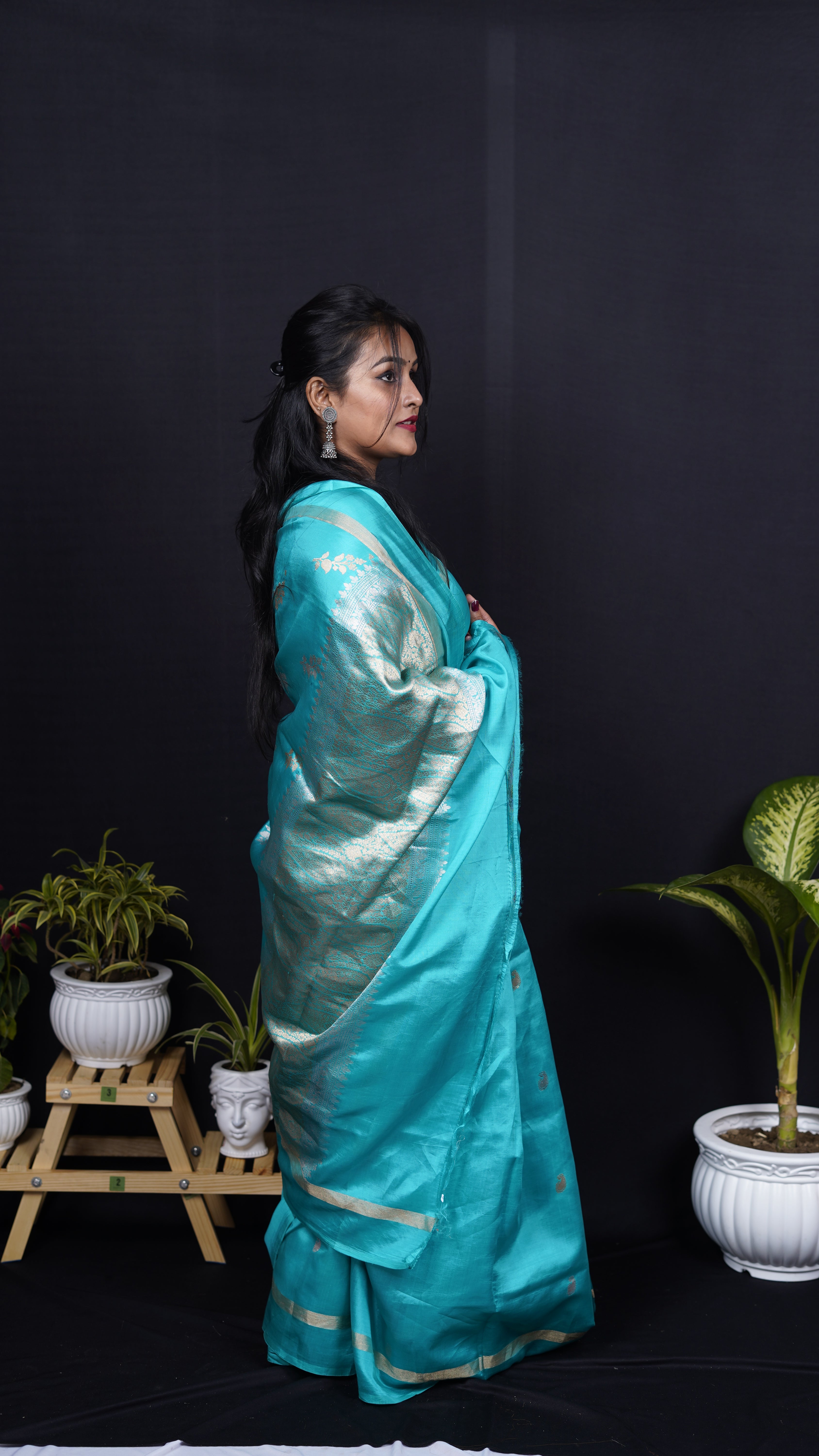 Pure Banarasi Handloom Raw Mango Silk Saree