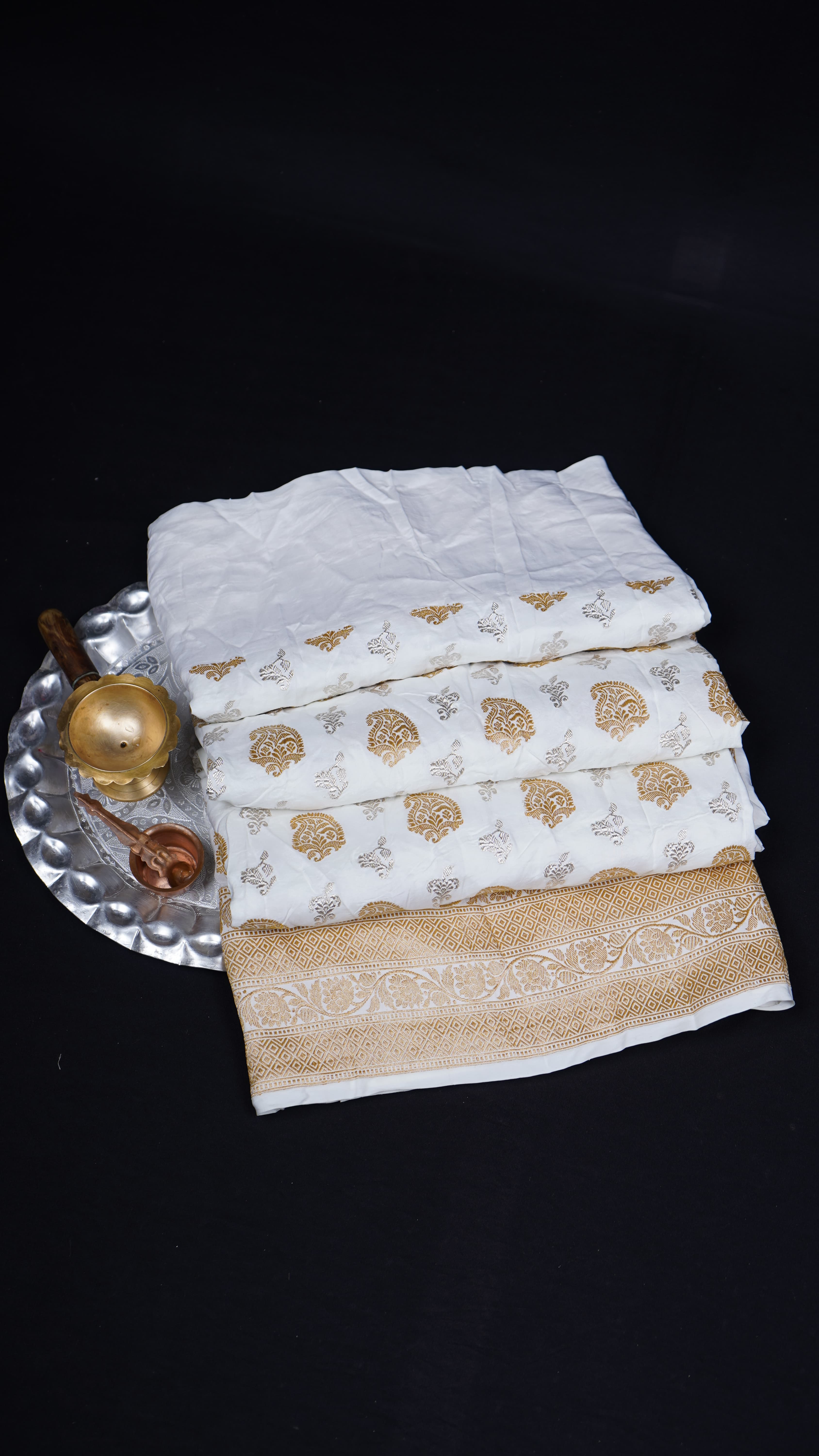 Pure Banarasi Handloom Katan Mashru Real Zari Saree