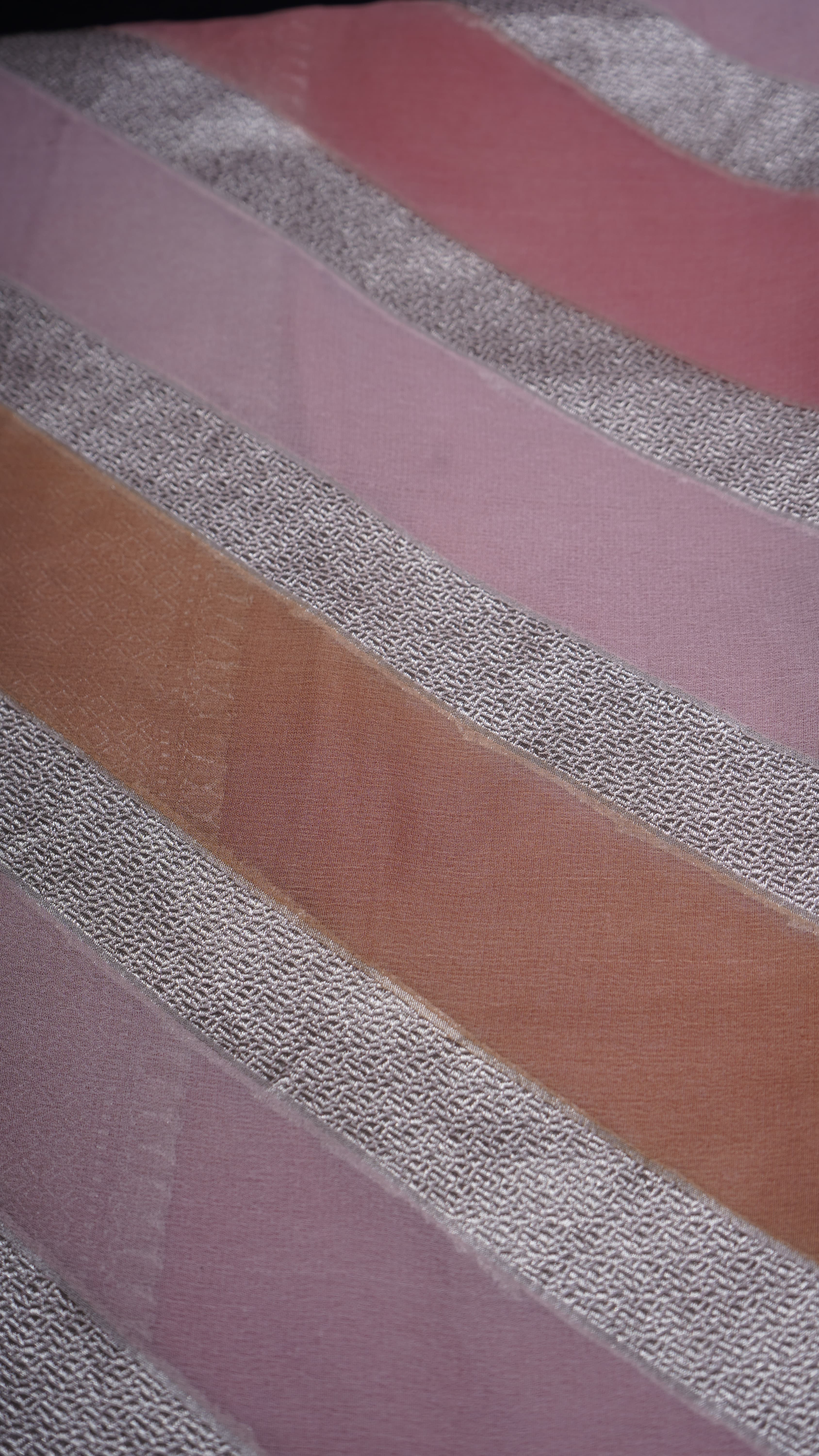 Pure Banarasi Handloom Khaddi Georgette Rangkaat Striped Saree