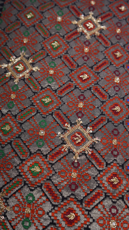 Pure Banarasi Handloom Khaddi Georgette Handwork Saree