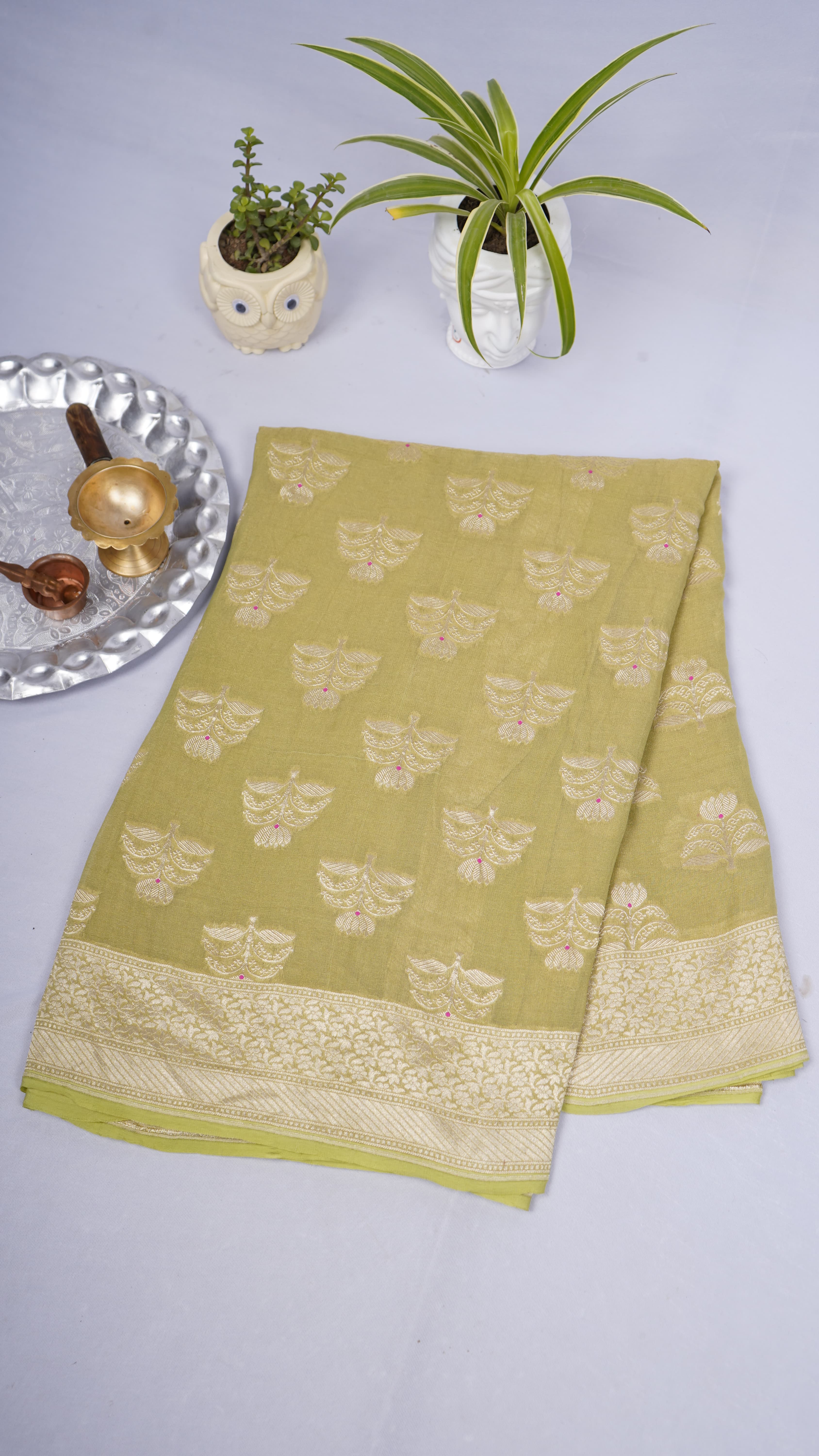 Pure Banarasi Handloom Tissue Georgette Saree