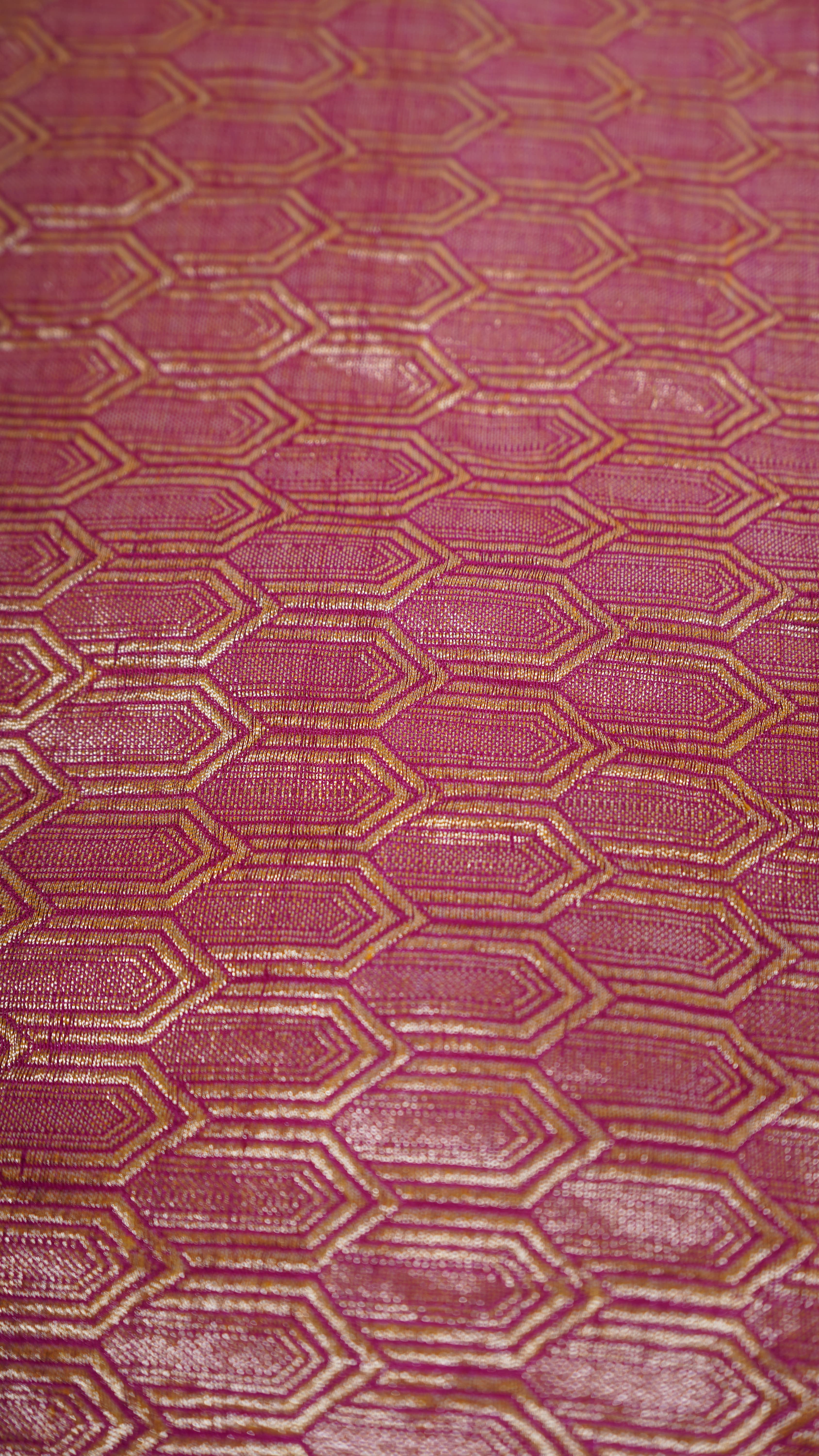 Pure Banarasi Handloom Tussar Georgette Plain Saree