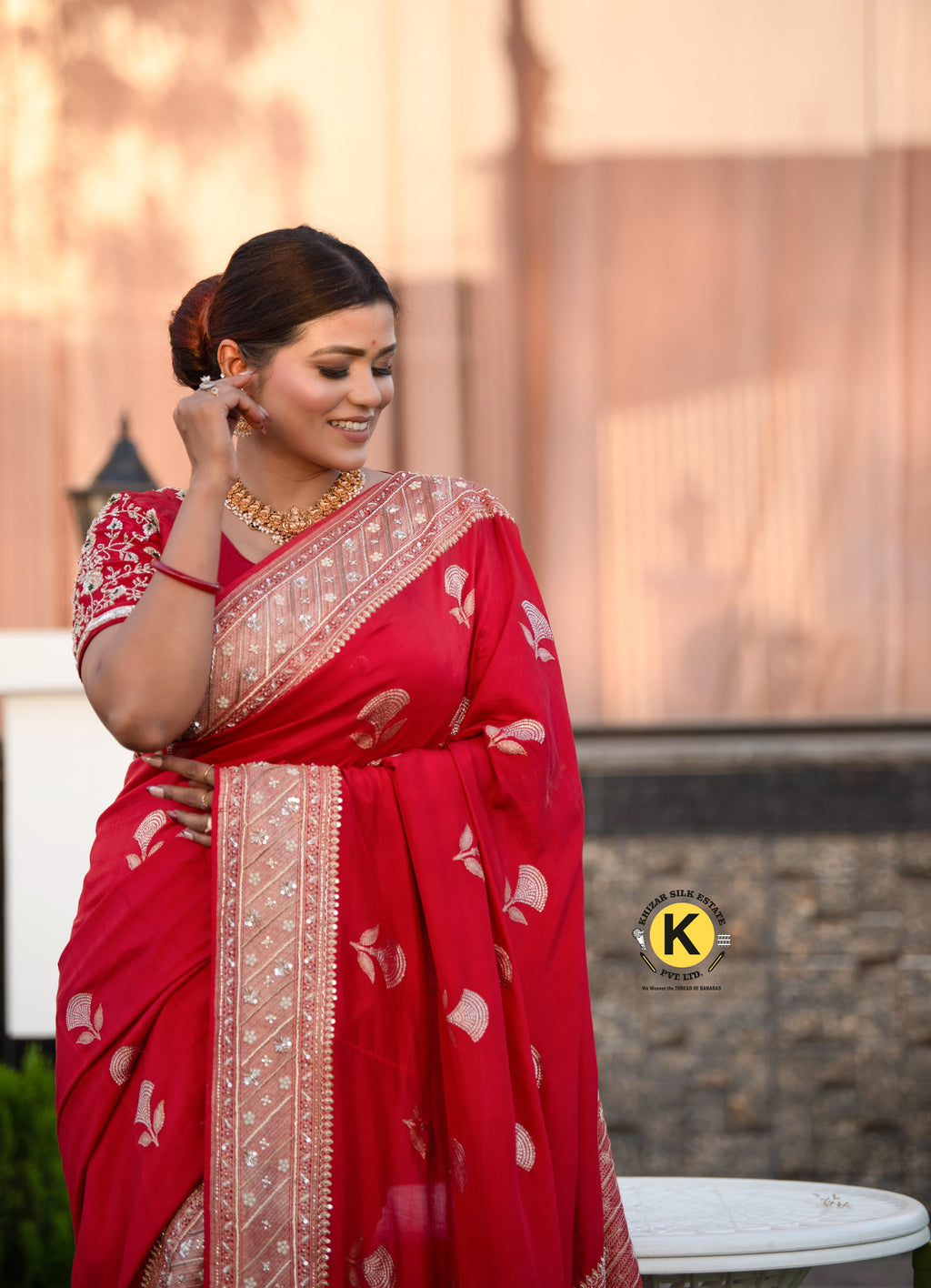 Pure Banarasi Handloom Real Zari Mashru Kadhwa Handwoven & Hand Work Saree