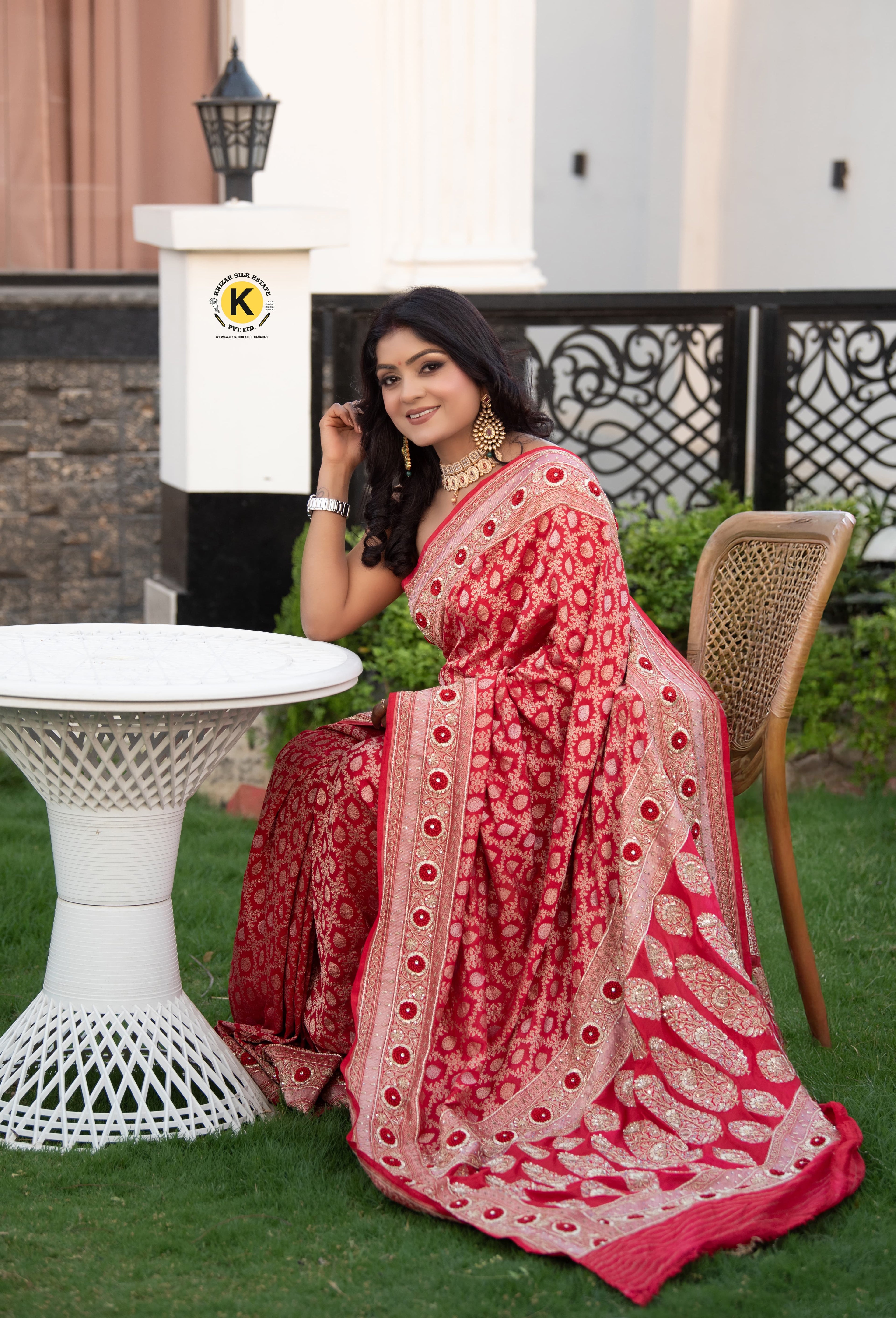Pure Banarasi Handloom Katan Silk Real Zari Handwork Saree