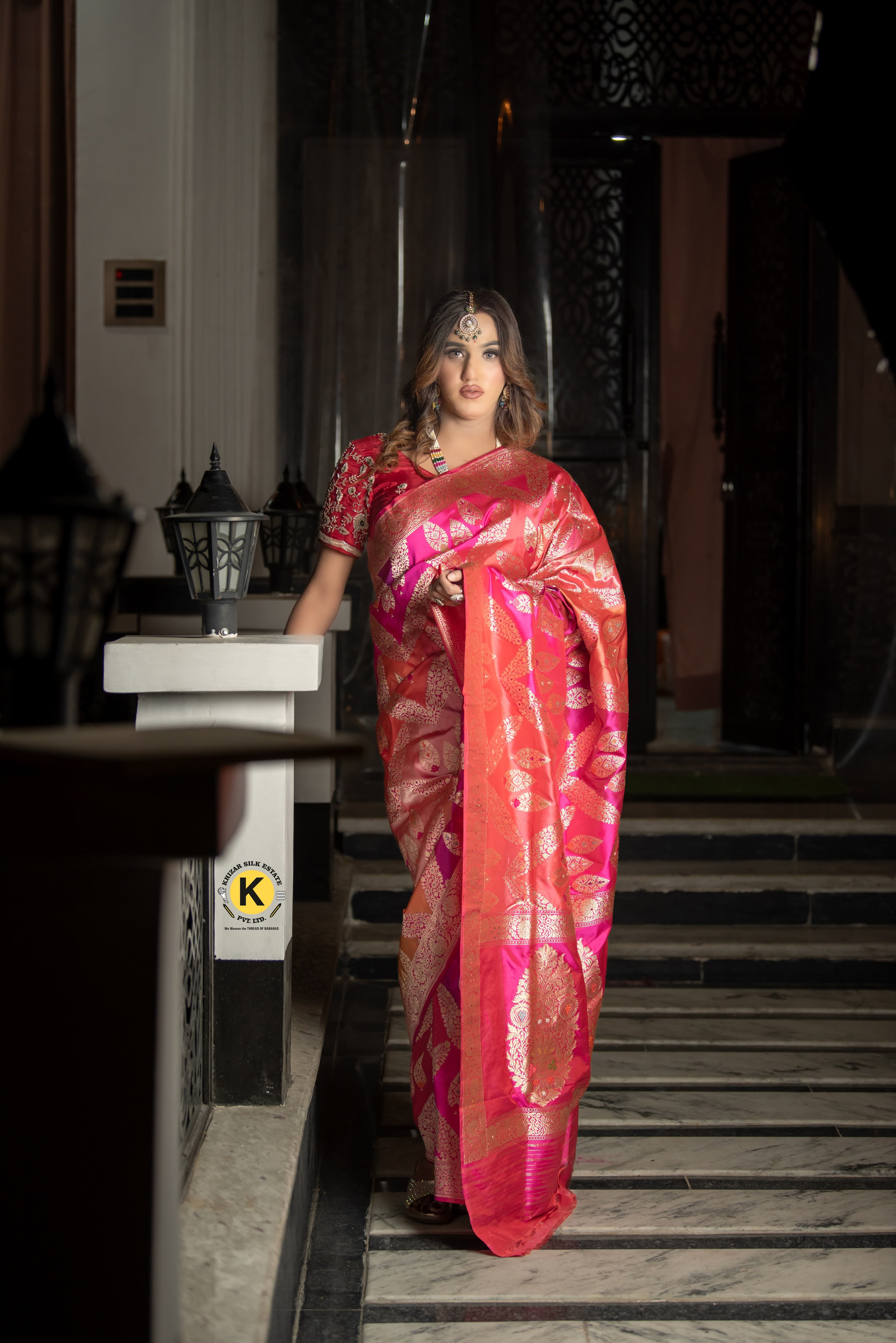 Pure Banarasi Handloom Katan Rangkaat Saree