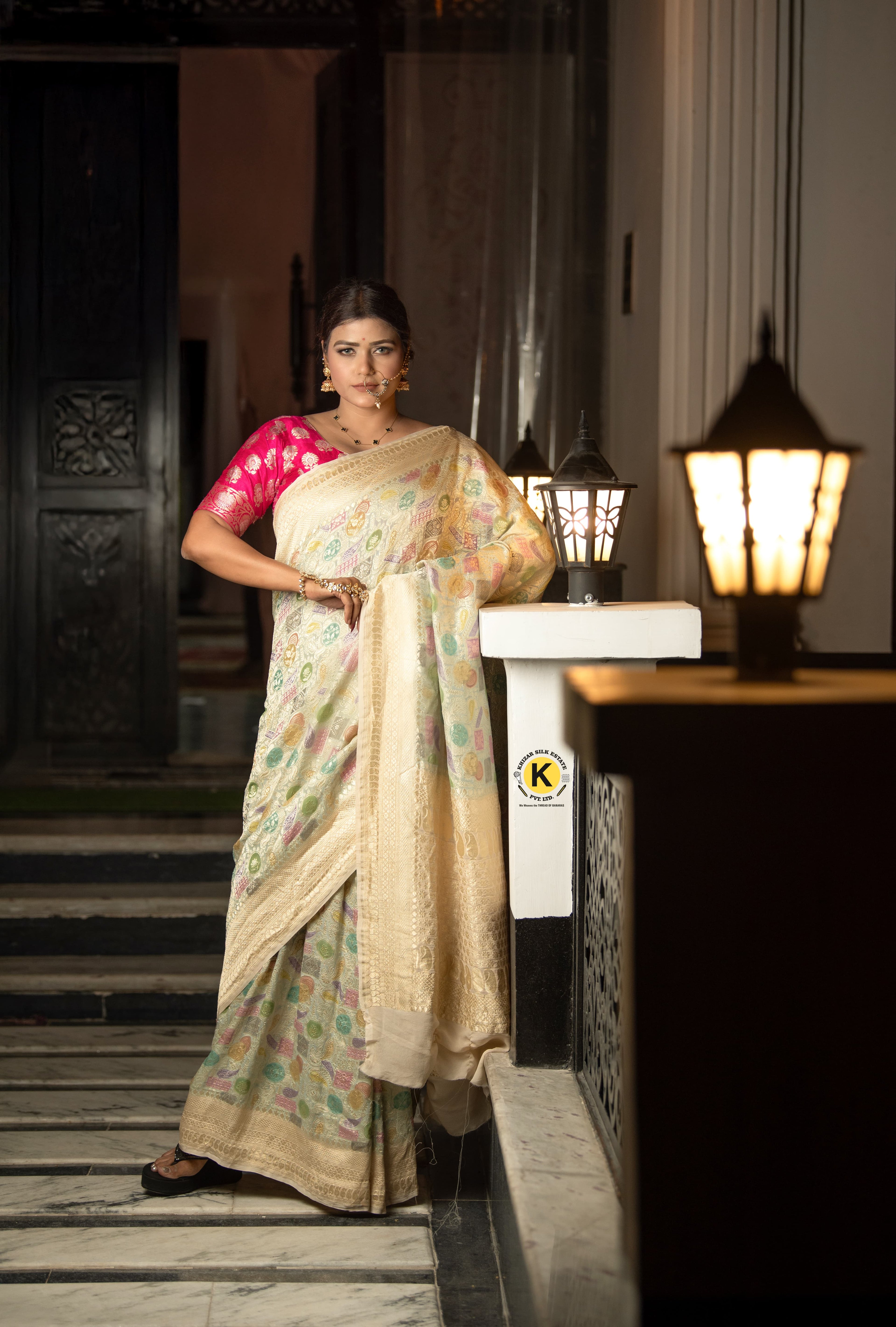 Pure Banarasi Handloom Khaddi Georgette Brocade Saree