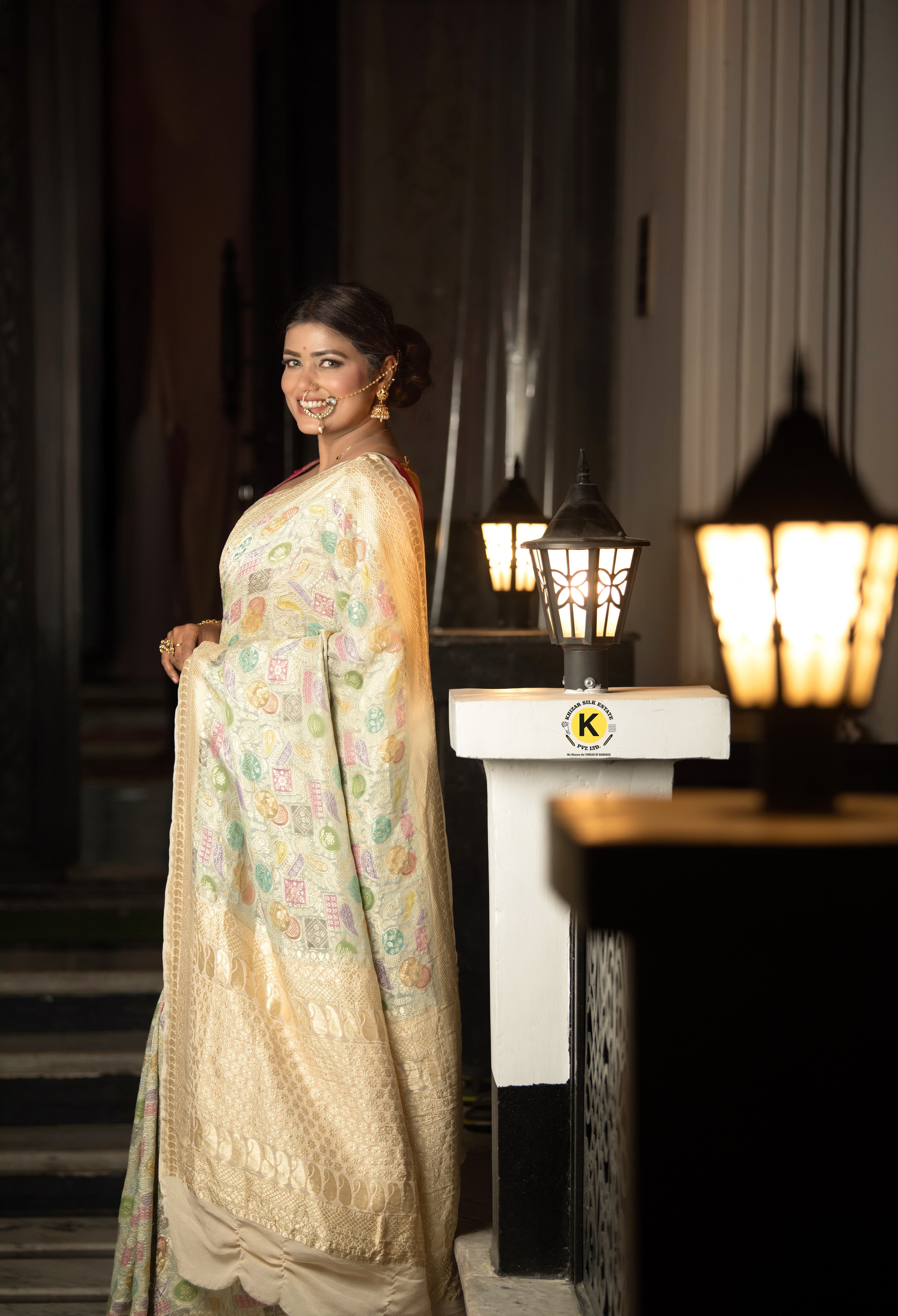 Pure Banarasi Handloom Khaddi Georgette Brocade Saree