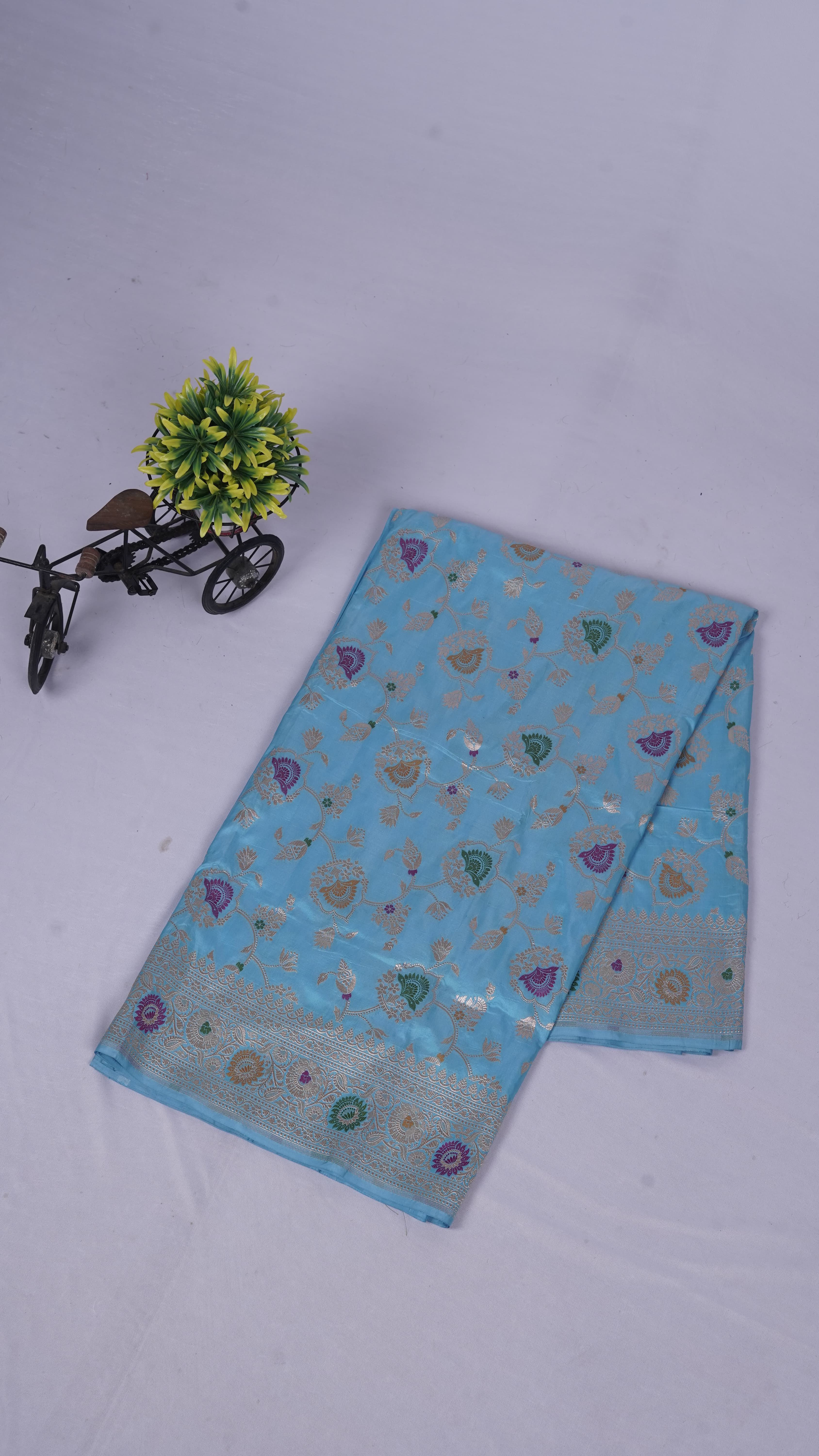Pure Banarasi Handloom Katan Jamdani Saree