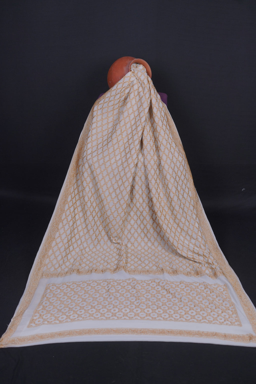 Pure Banarasi Handloom Khaddi Georgette Real Zari Kadhuwa Jungla Saree