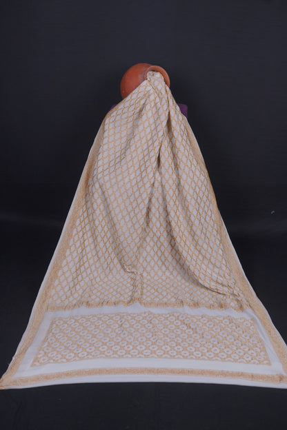 Pure Banarasi Handloom Khaddi Georgette Real Zari Kadhuwa Jungla Saree