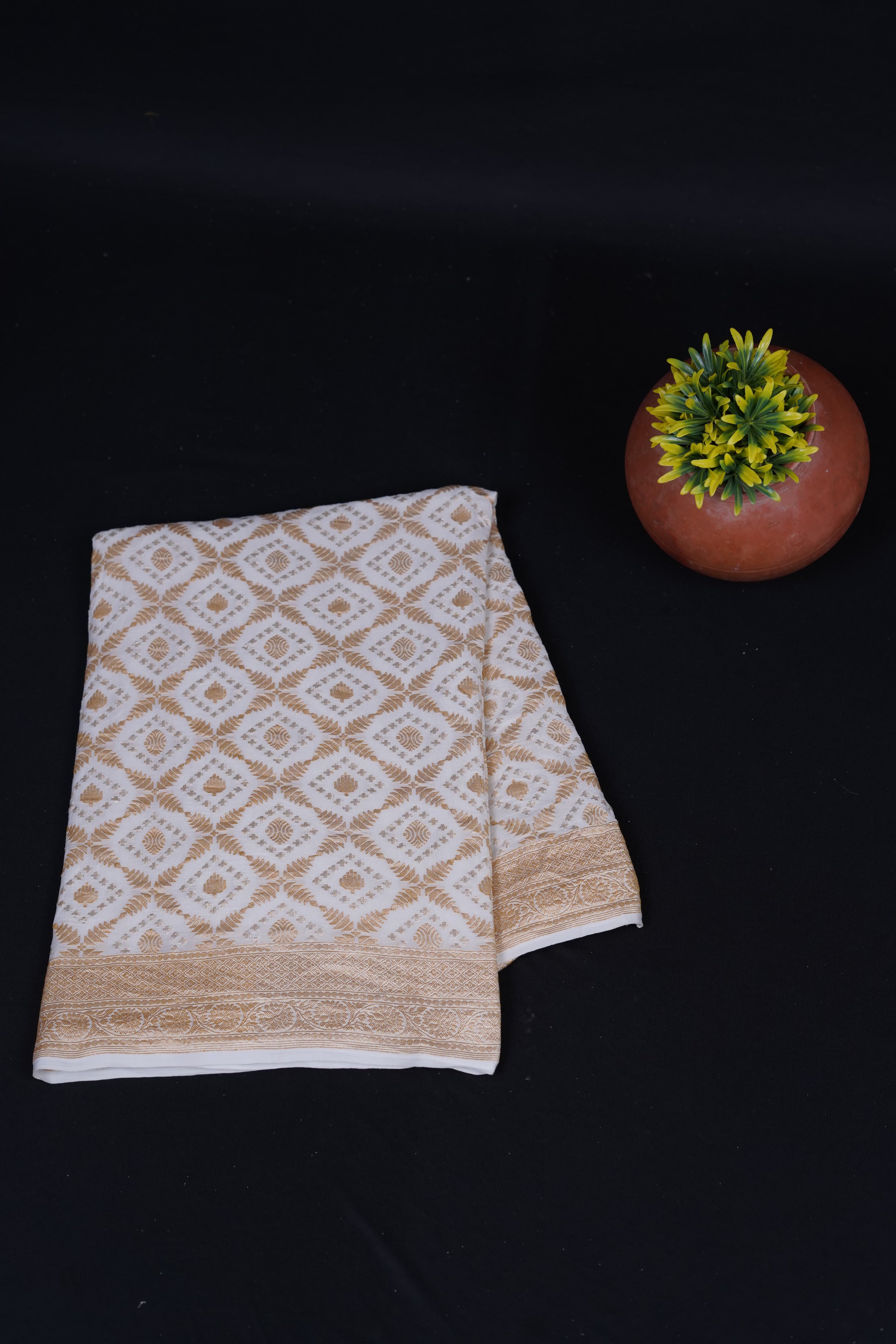 Pure Banarasi Handloom Khaddi Georgette Real Zari Jungla Saree