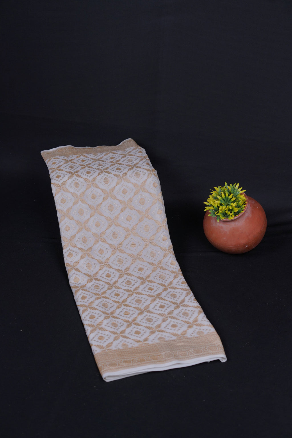 Pure Banarasi Handloom Khaddi Georgette Real Zari Jungla Saree