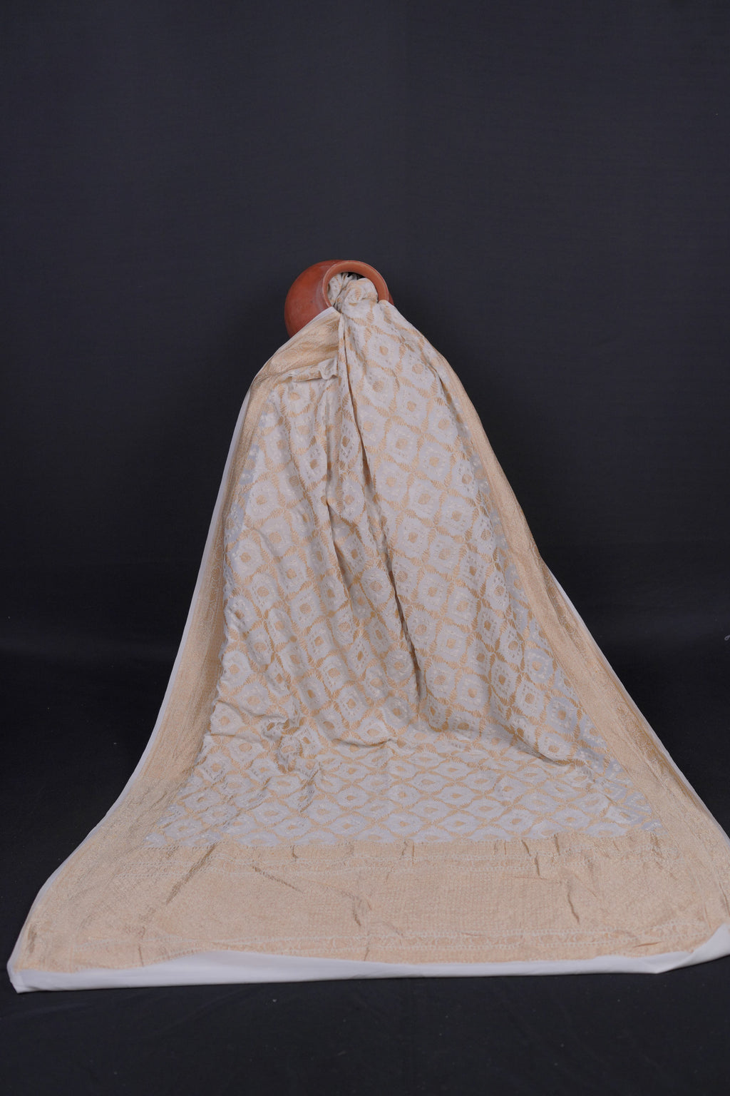 Pure Banarasi Handloom Khaddi Georgette Real Zari Jungla Saree