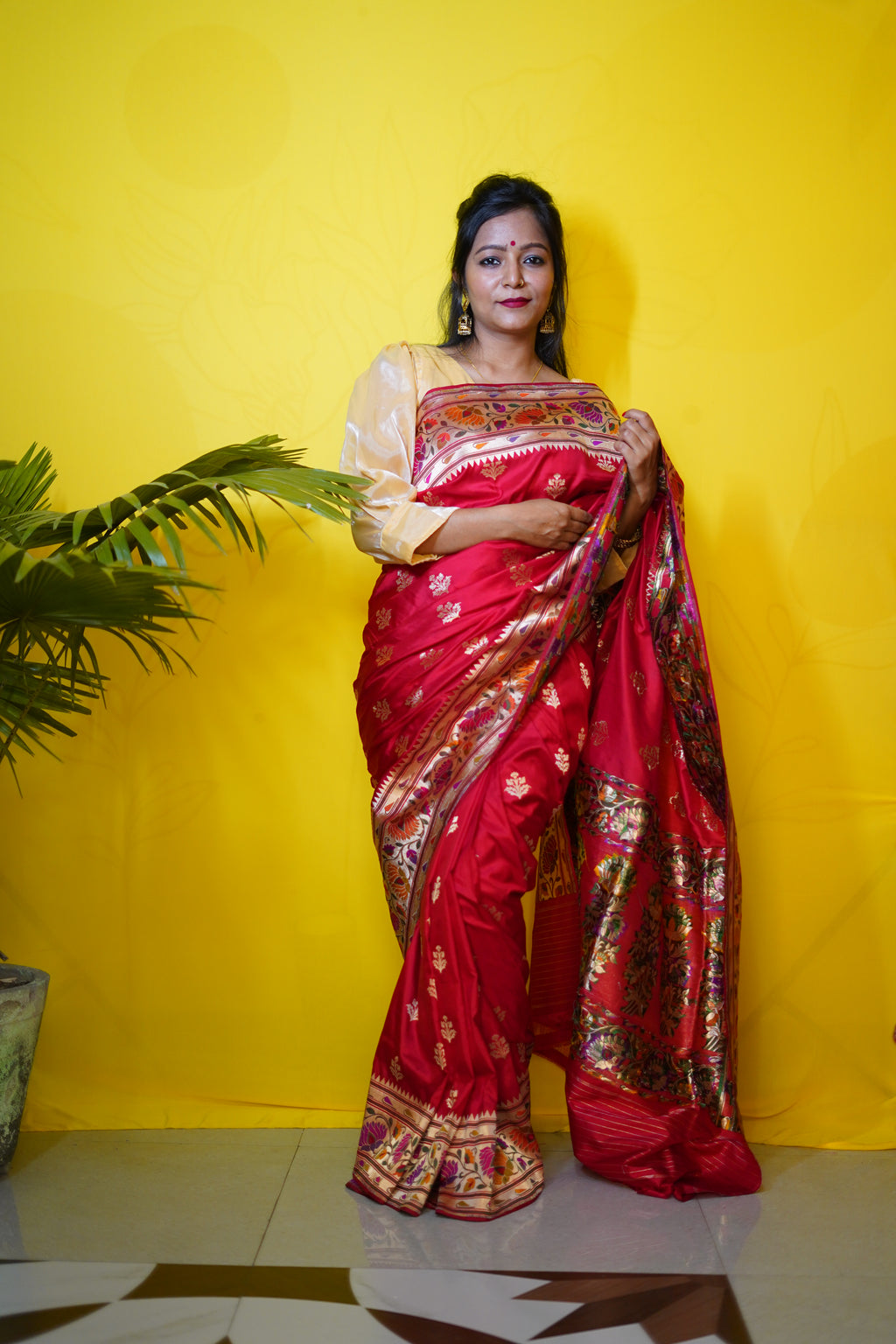 Pure Banarasi Handloom Katan Paithani Saree