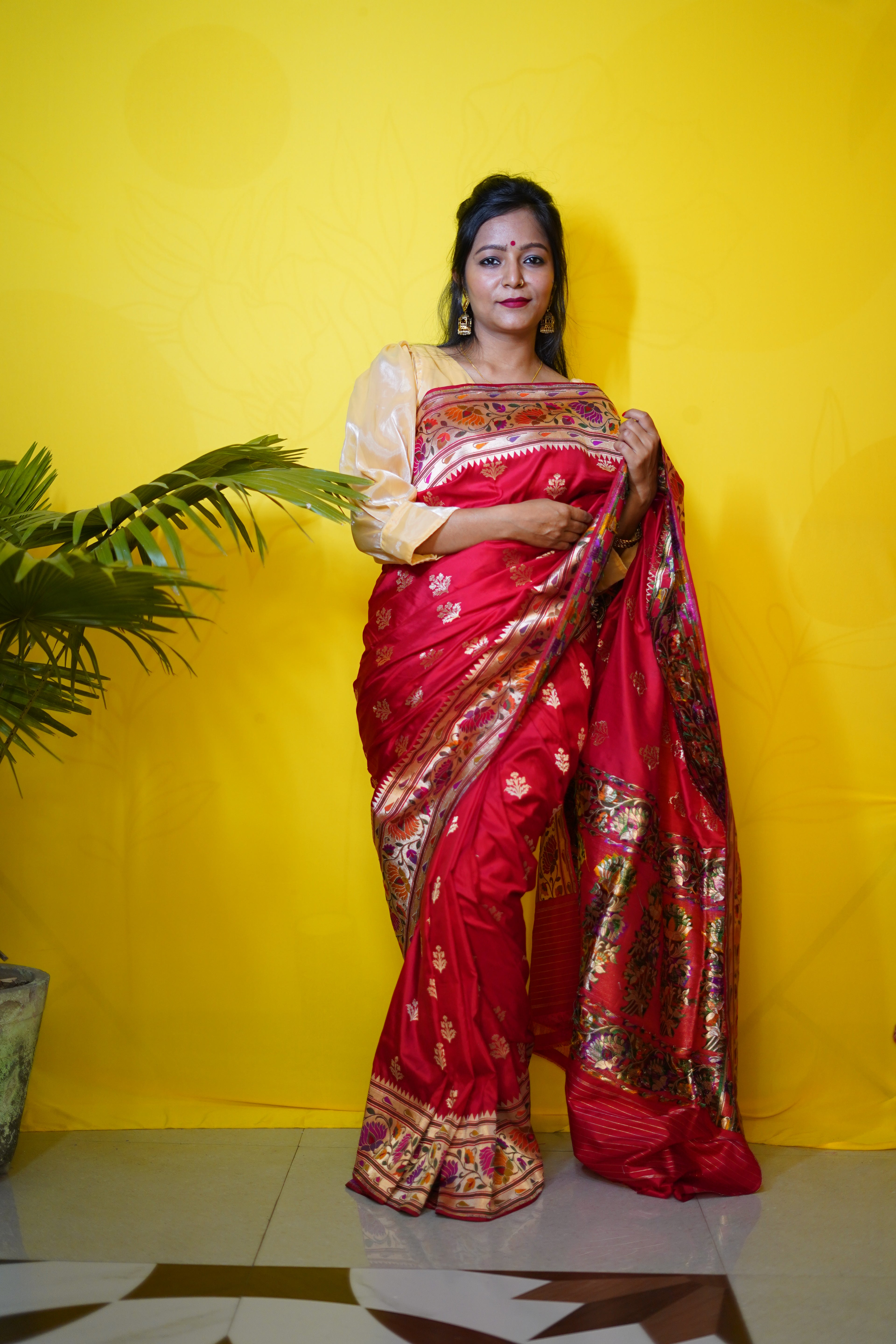 Pure Banarasi Handloom Katan Paithani Saree