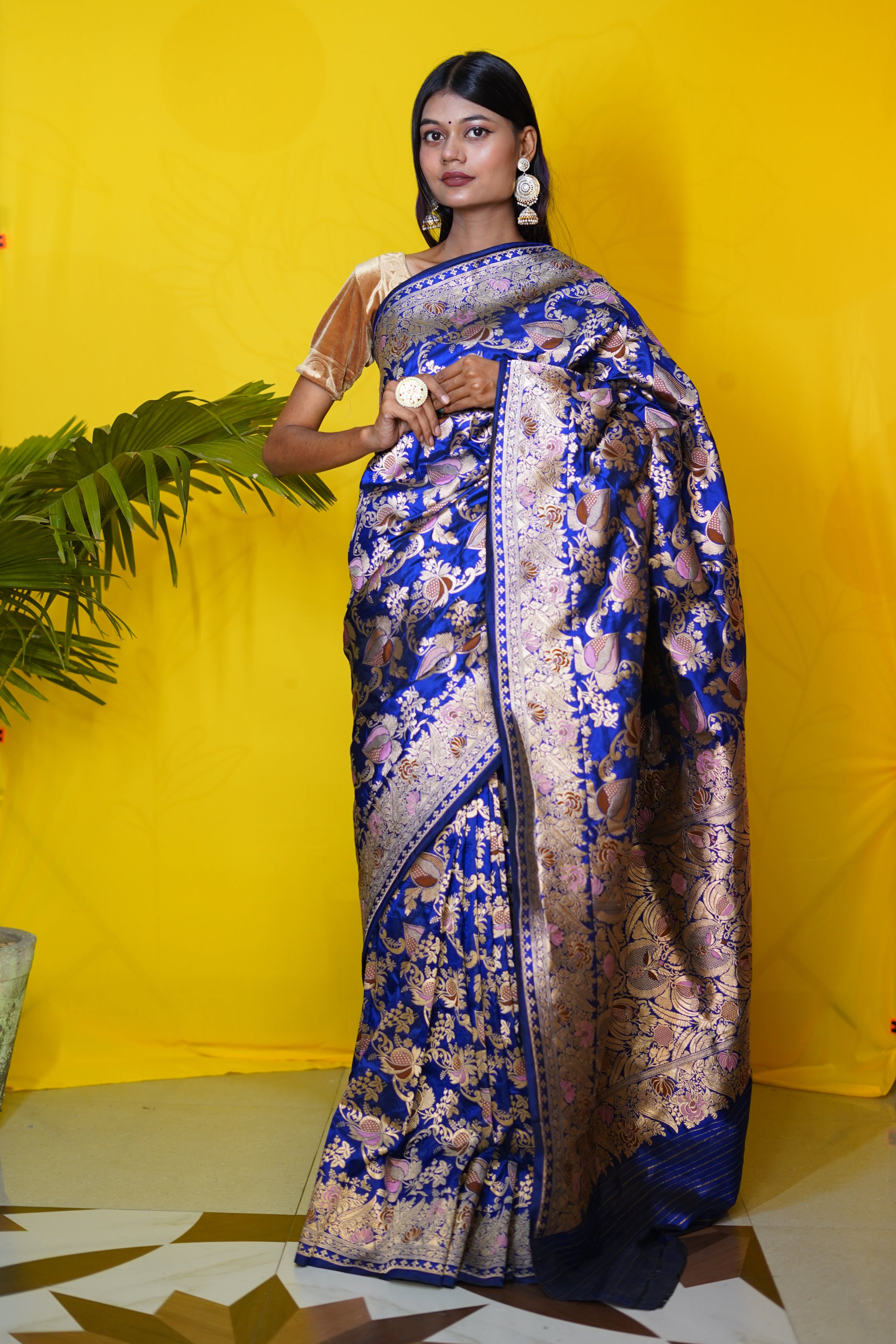 Pure Banarasi Handloom Katan Jamdani Patola Saree