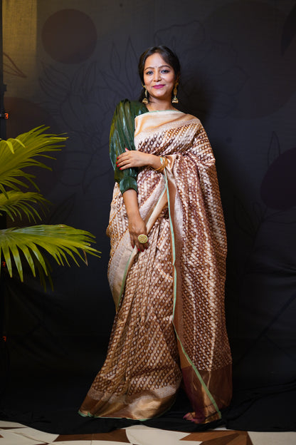 Pure Banarasi Handloom Nilambari Tissue Saree