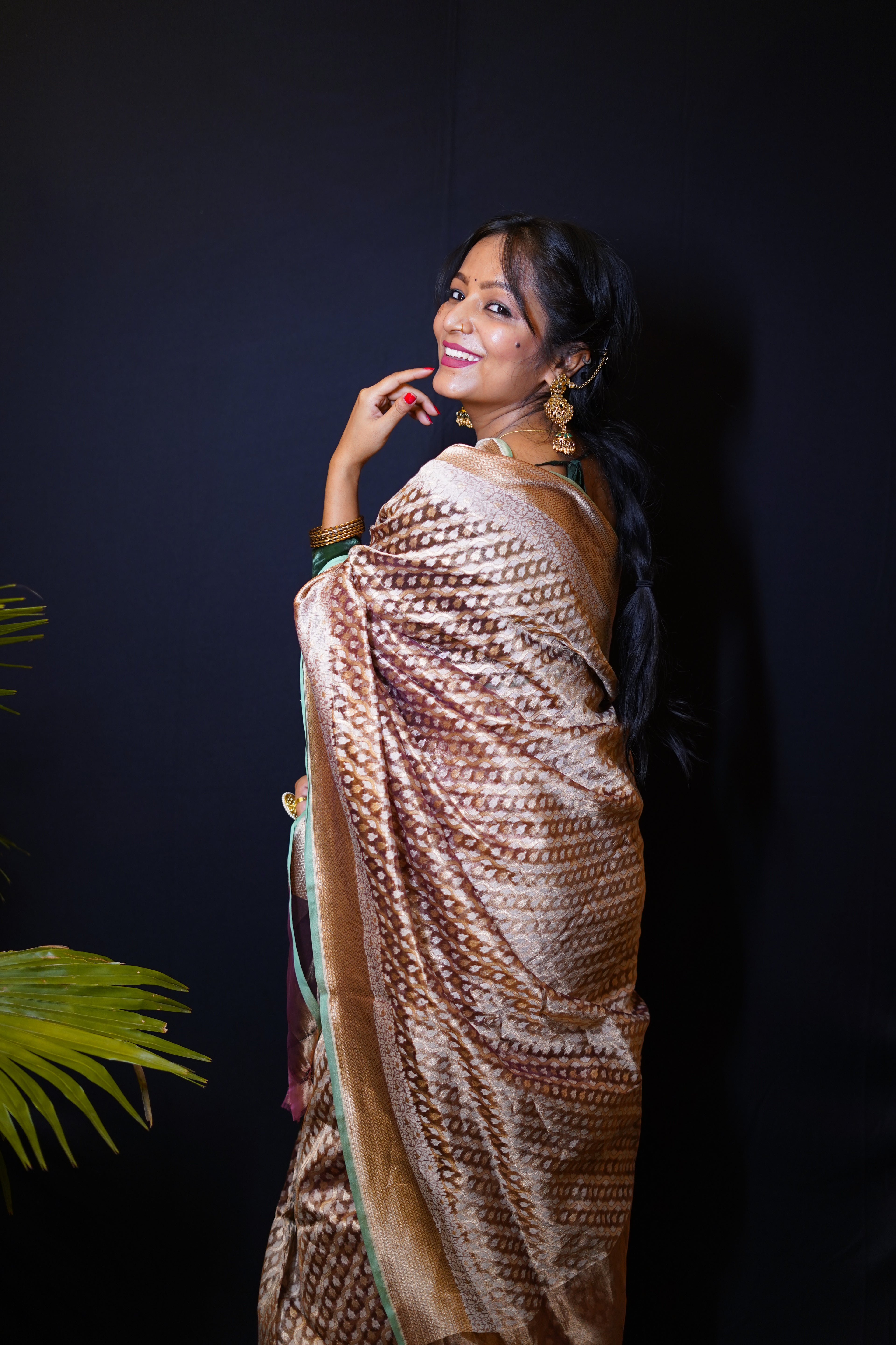 Pure Banarasi Handloom Nilambari Tissue Saree