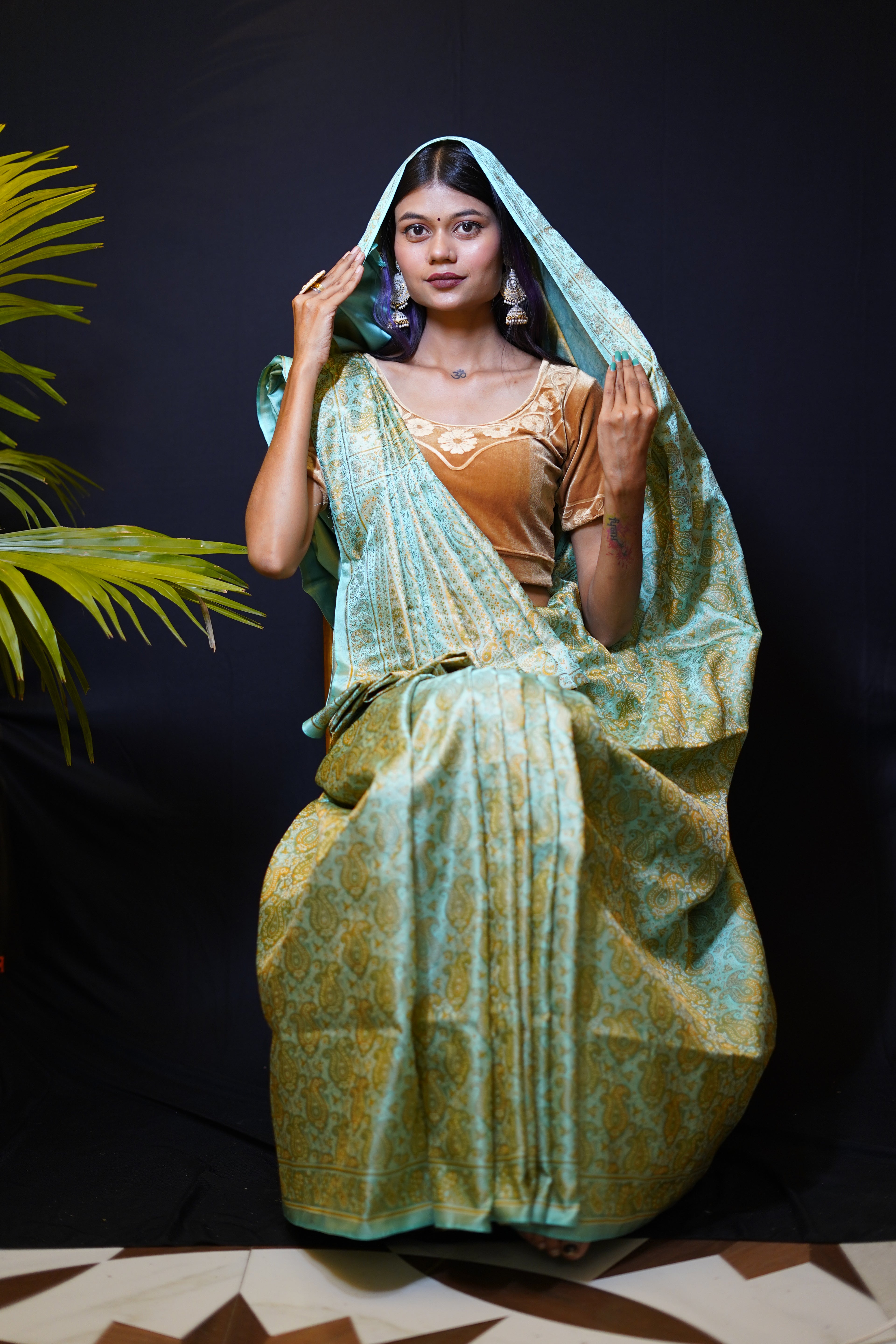 Pure Banarasi Handloom Katan Jamawar Saree