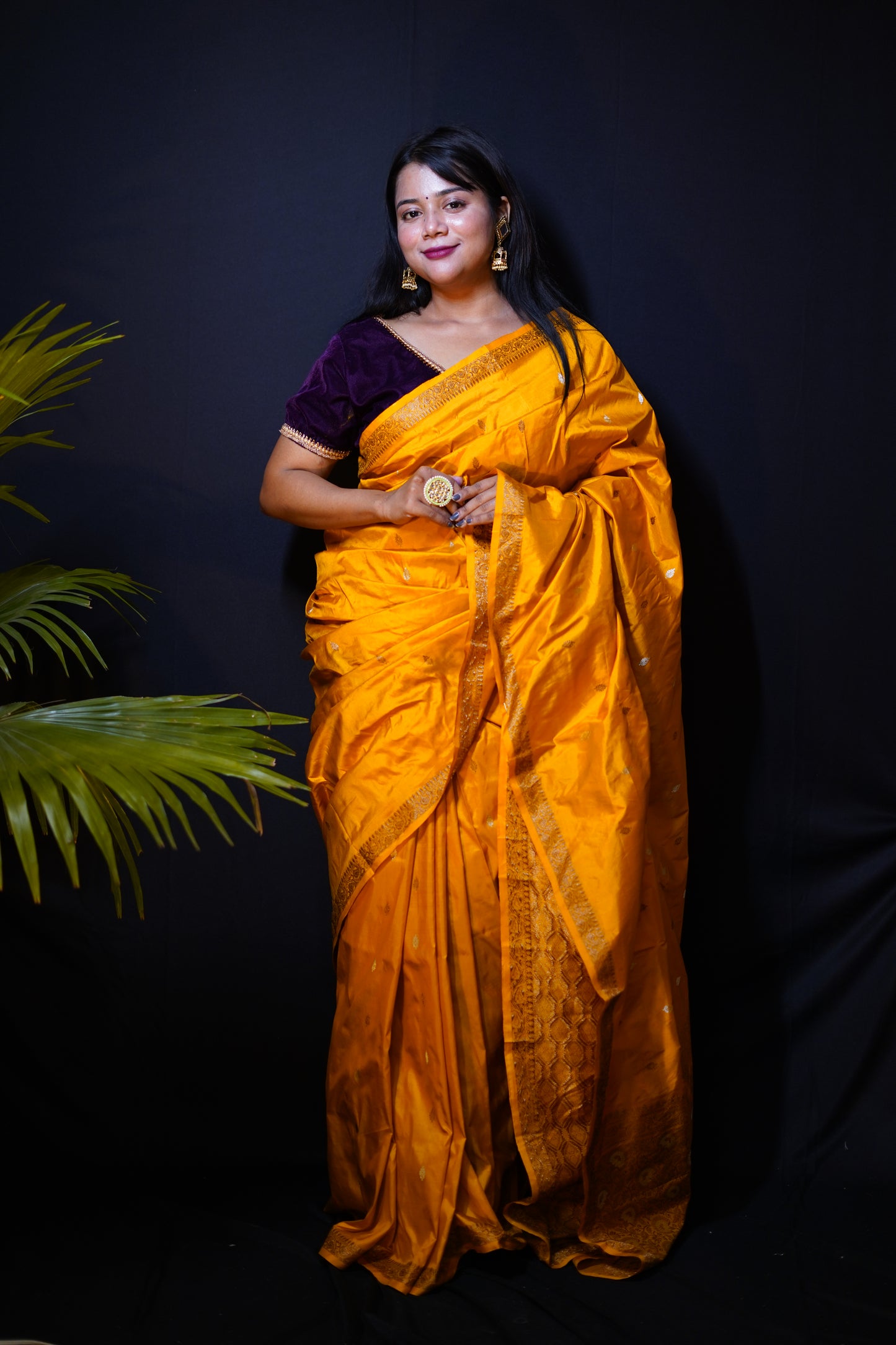 Pure Banarasi Handloom Katan Chinna Buti Saree