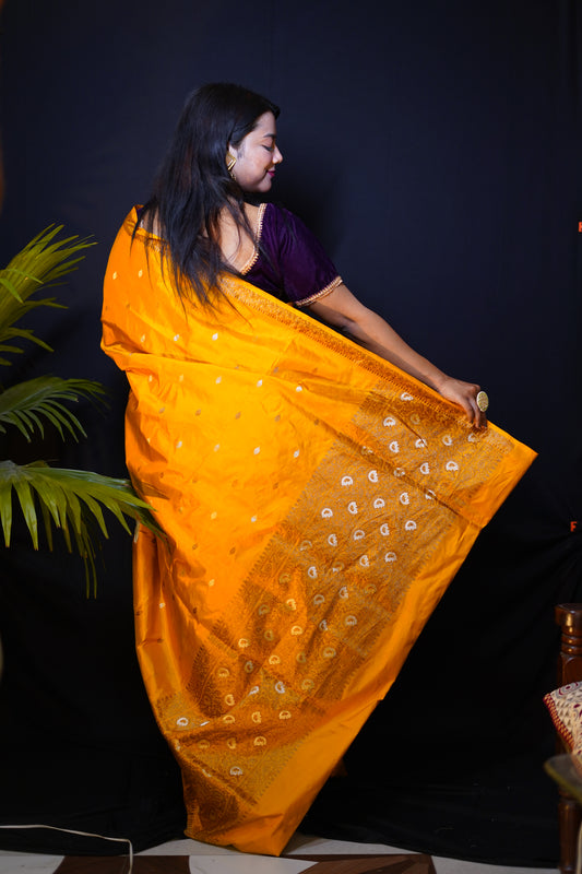 Pure Banarasi Handloom Katan Chinna Buti Saree