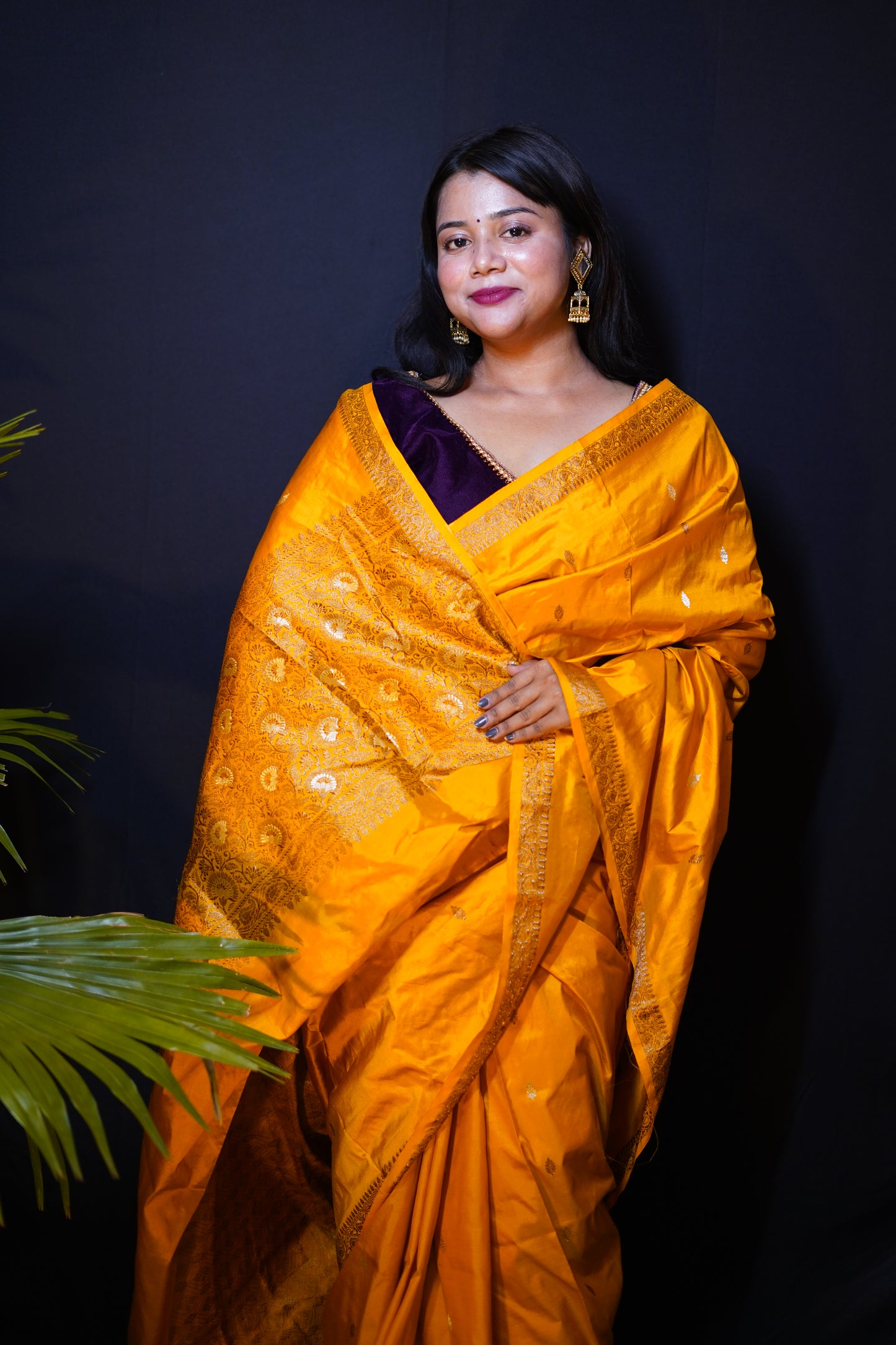 Pure Banarasi Handloom Katan Chinna Buti Saree