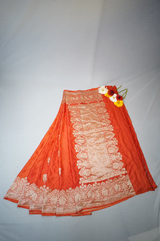 Pure Banarasi Handloom Katan Mashru Kadhwa Saree