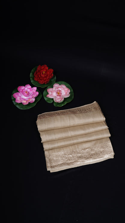 Pure Banarasi Handloom Katan Tussar Valkalam Saree