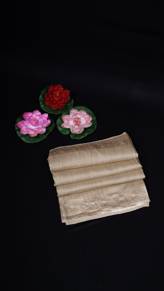 Pure Banarasi Handloom Katan Tussar Valkalam Saree
