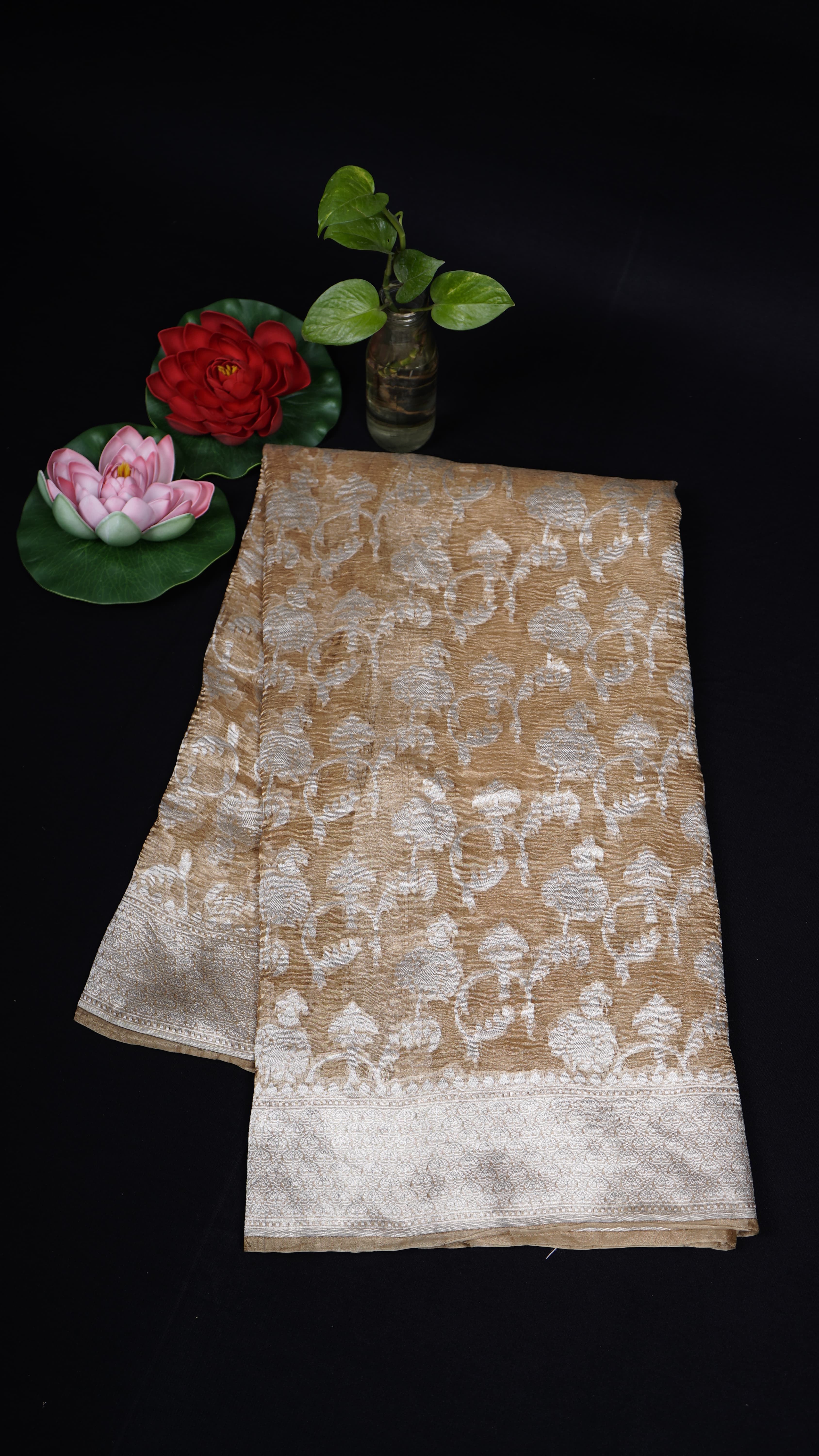 Pure Banarasi Handloom Tissue Georgette Saree
