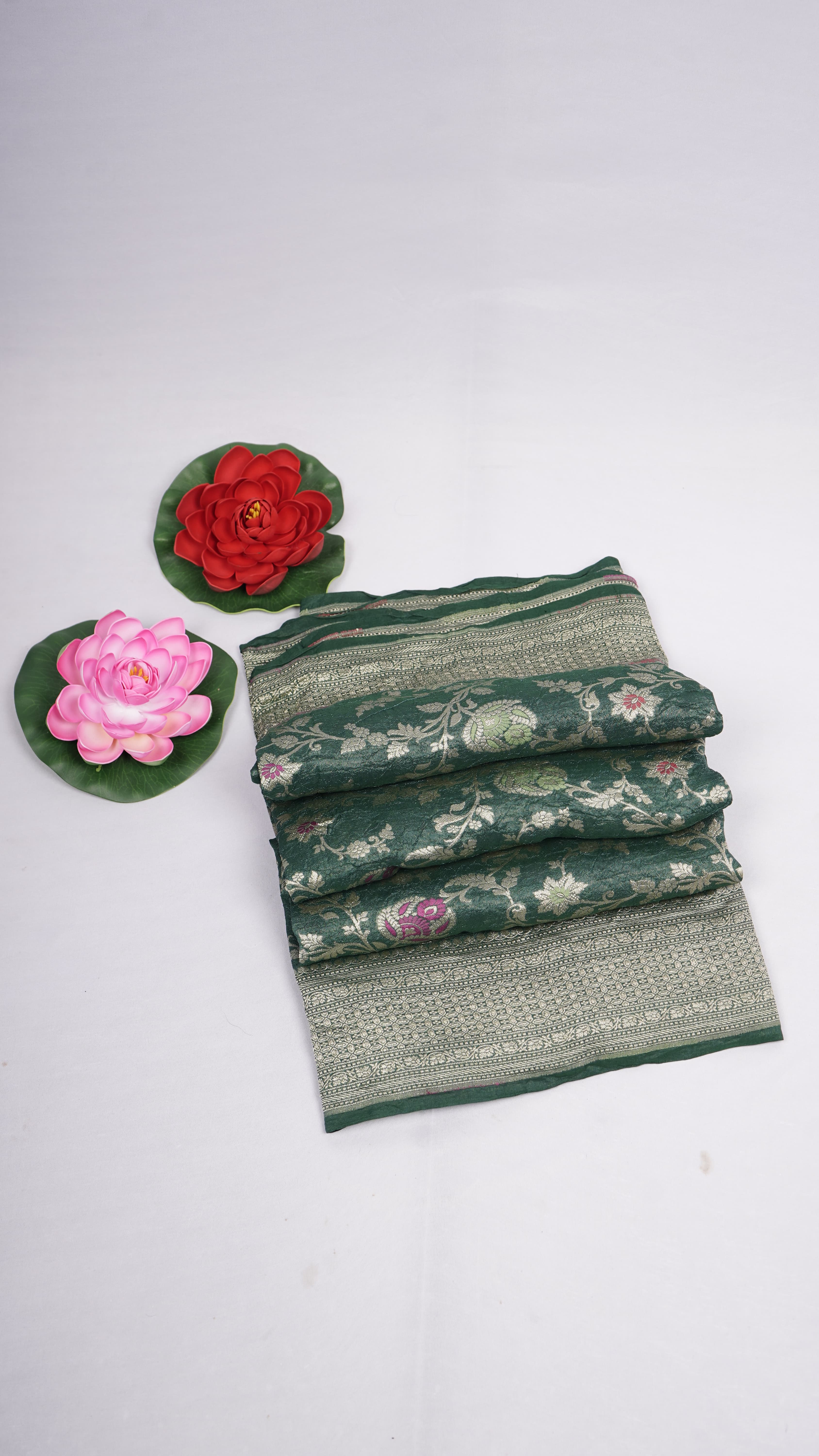 Pure Banarasi Handloom Khaddi Georgette Matka Saree