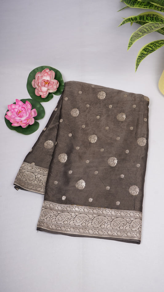 Pure Banarasi Handloom Katan Mashru Silk Saree