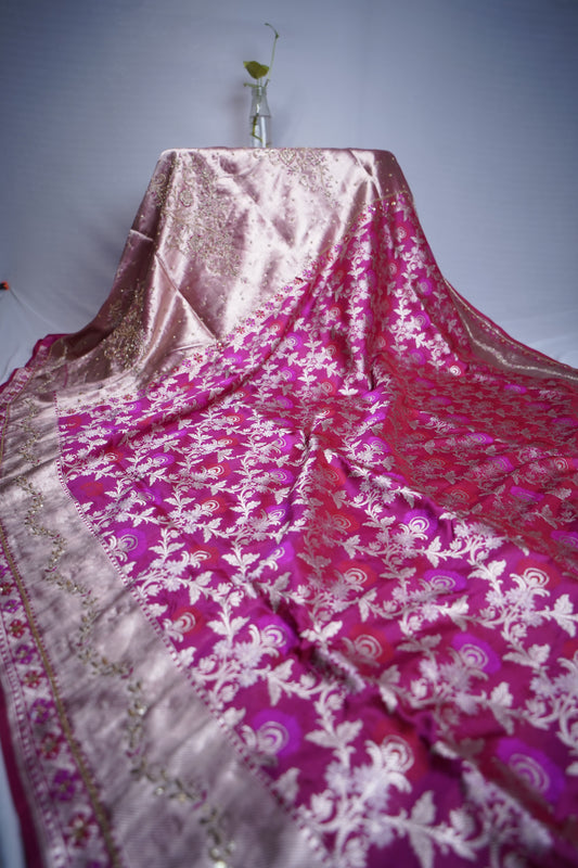 Pure Banarasi Handloom Katan Handwork Saree