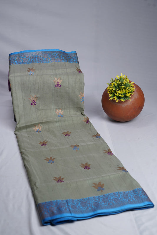 Pure Banarasi Handloom Tussar Georgette Saree